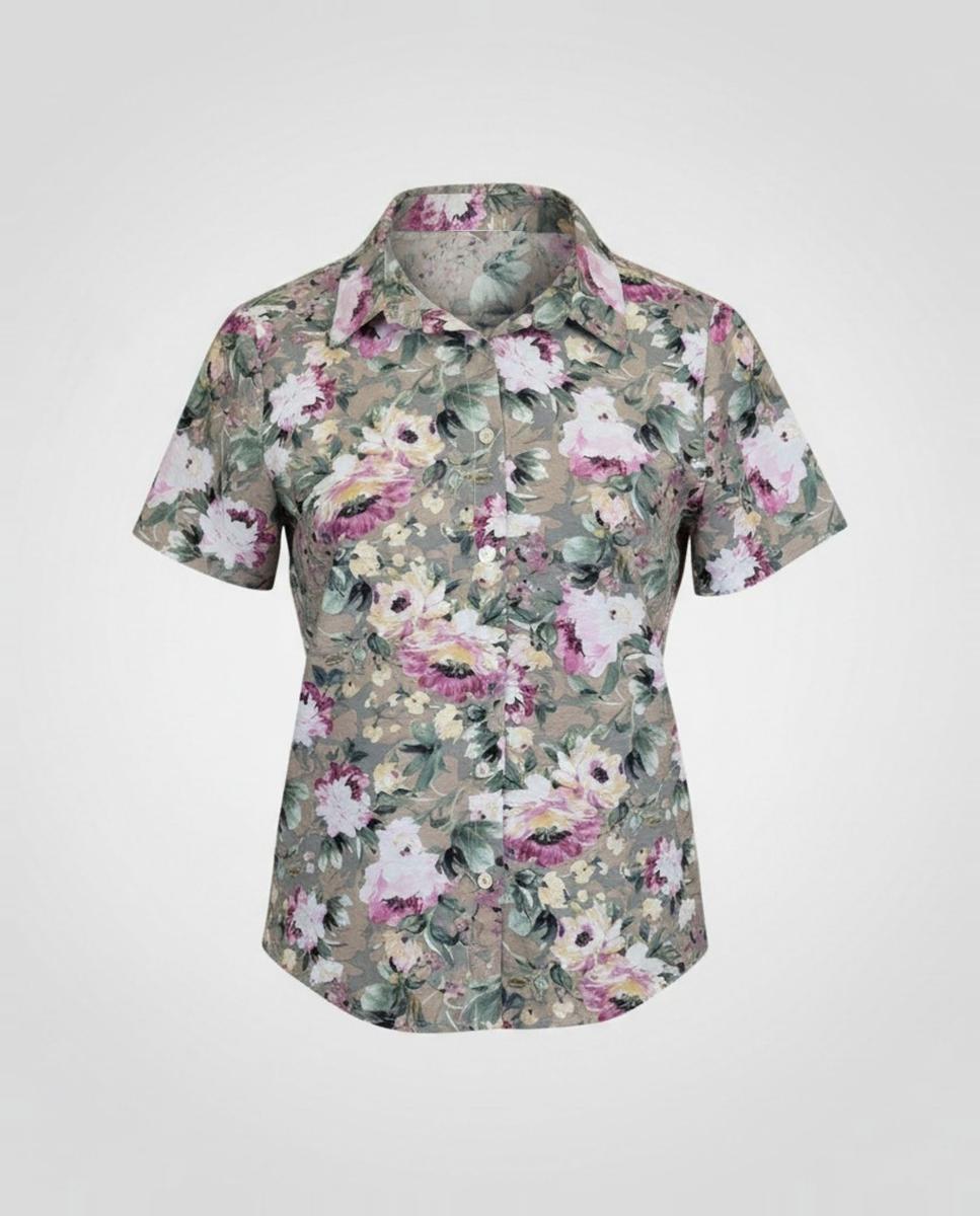 Camisa estampada com manga curta Multicolor-4