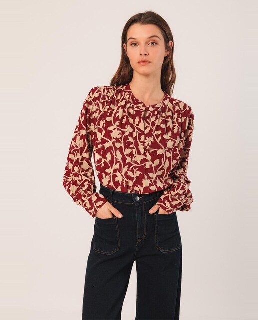 Imagen 0 de Blusa manga larga cuello redondo