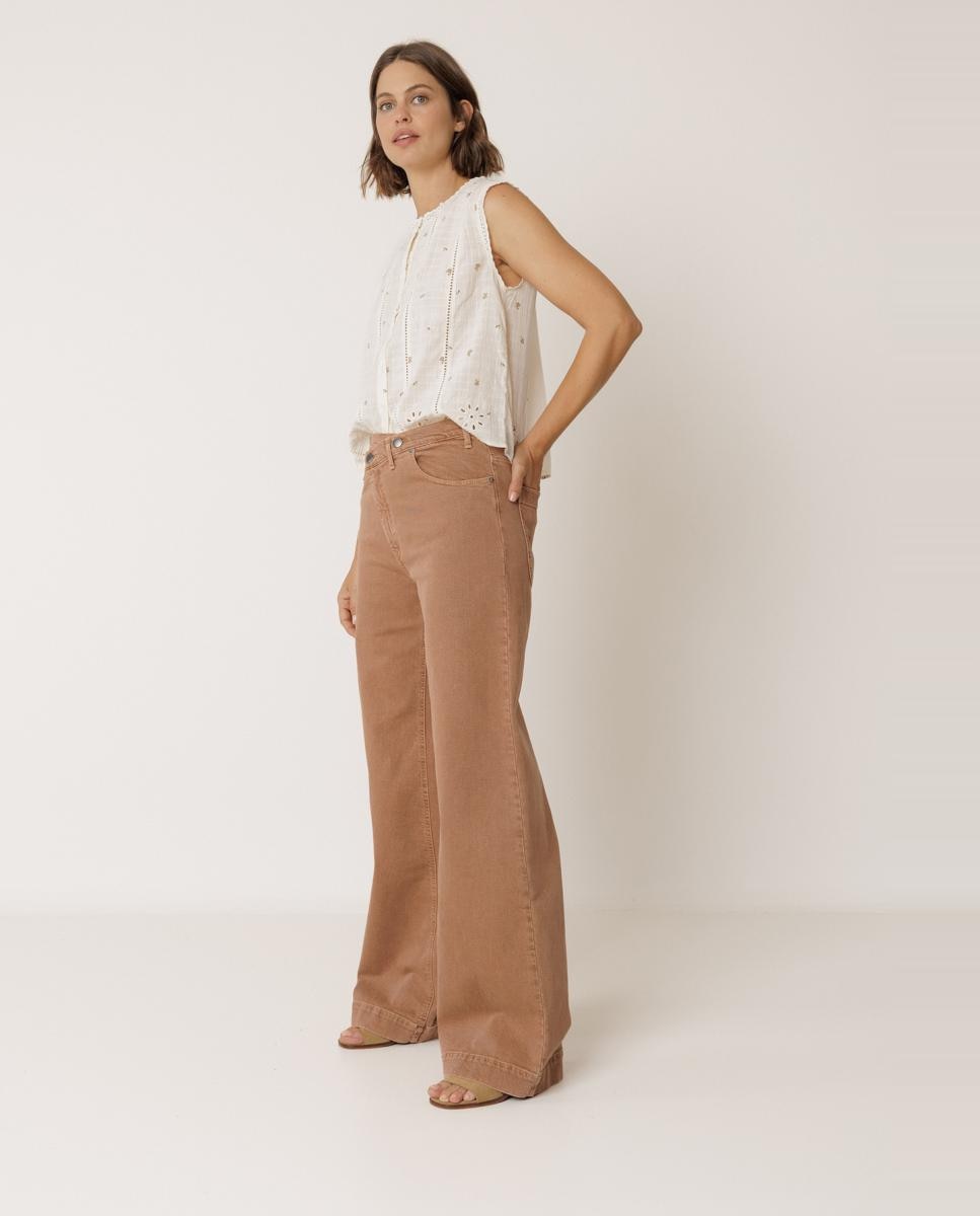 Camisa de mujer cuello redondo sin mangas - Indi & Cold - Crudo Crudo-2