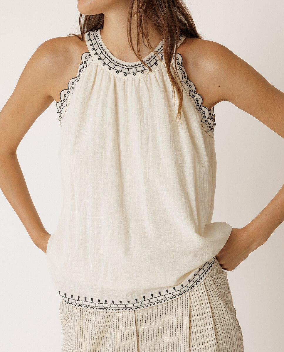 Top de mujer corto cuello halter - Indi & Cold - Verde Crudo-1