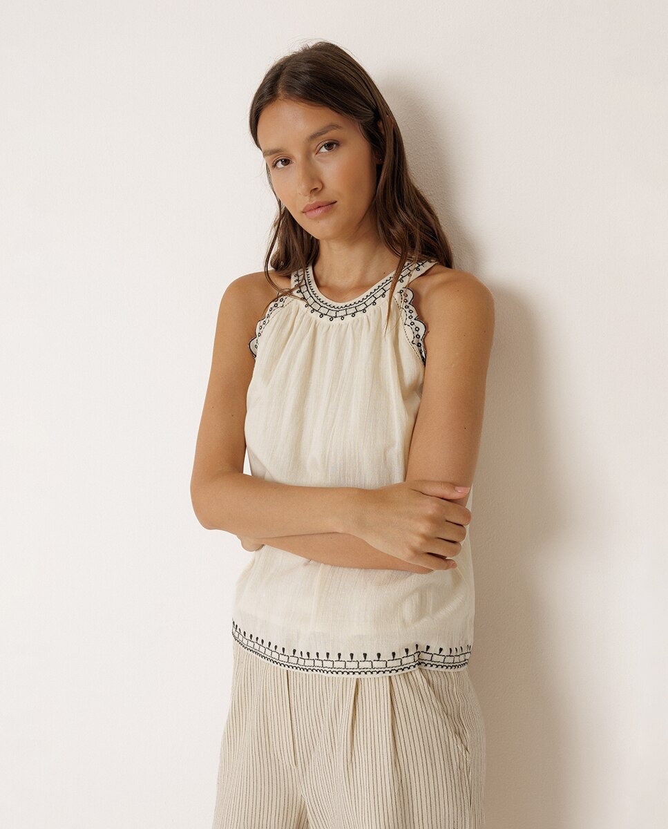 Top de mujer corto cuello halter - Indi & Cold - Verde Crudo-3