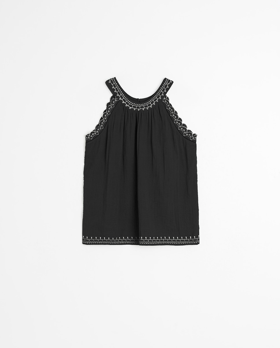 Top de mujer corto cuello halter - Indi & Cold - Negro Negro-3