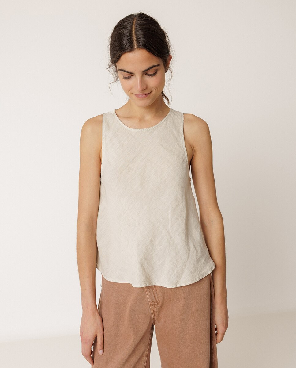 Imagen 1 de Top de mujer escote redondo sin mangas - Indi & Cold - Gris claro Gris claro