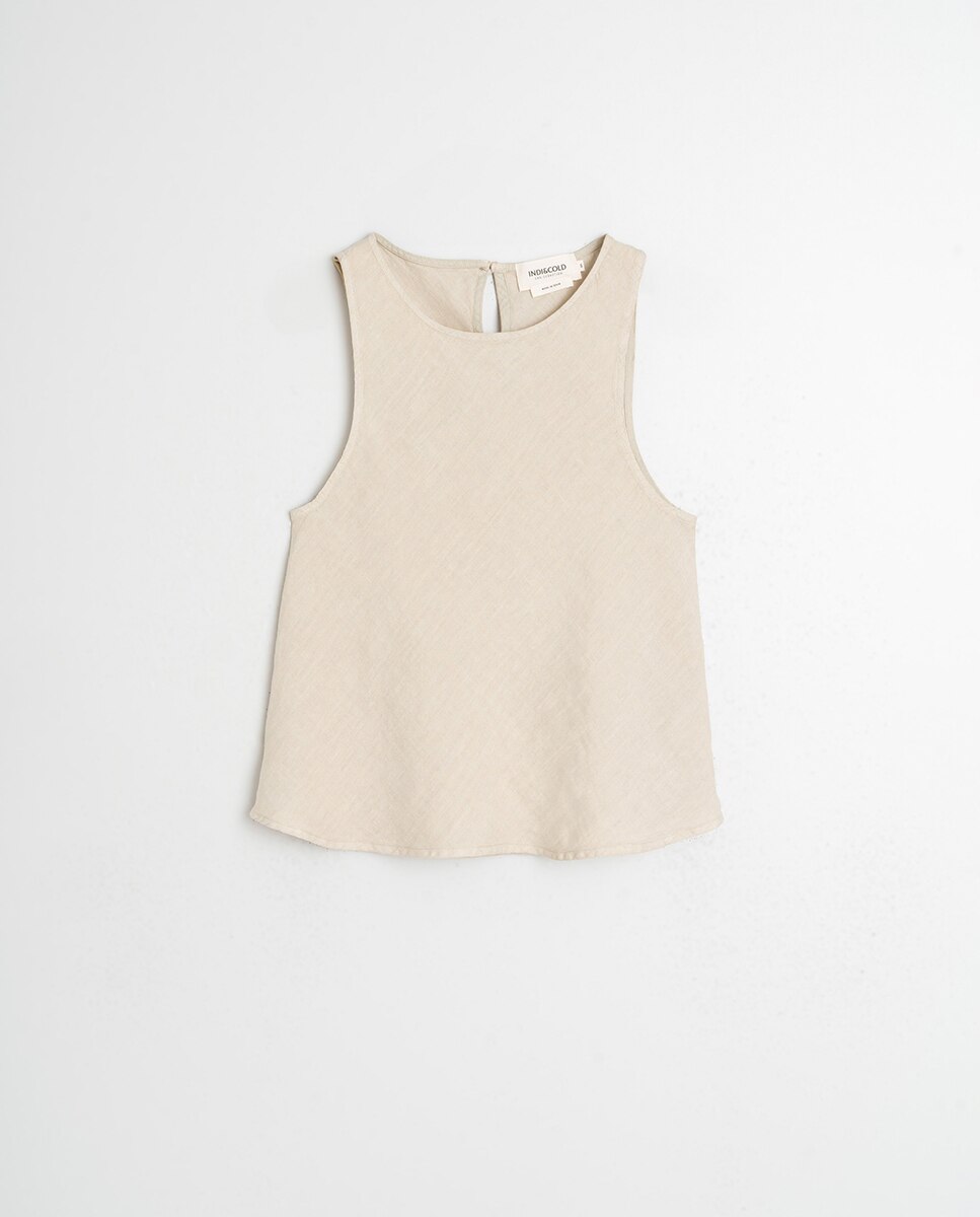 Imagen 4 de Top de mujer escote redondo sin mangas - Indi & Cold - Gris claro Gris claro