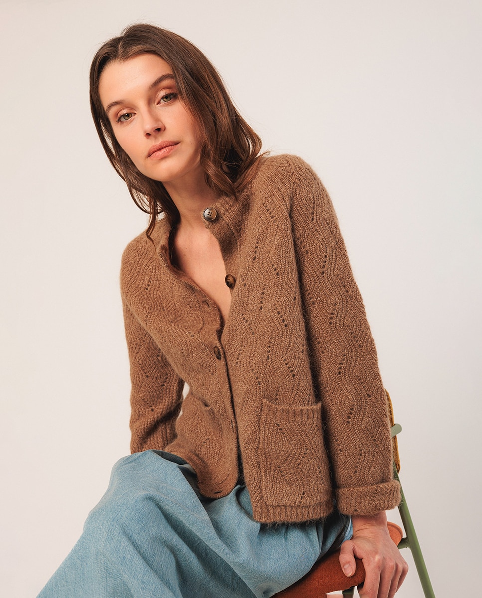 Imagem 0 de Casaco de mulher com manga comprida e decote redondo