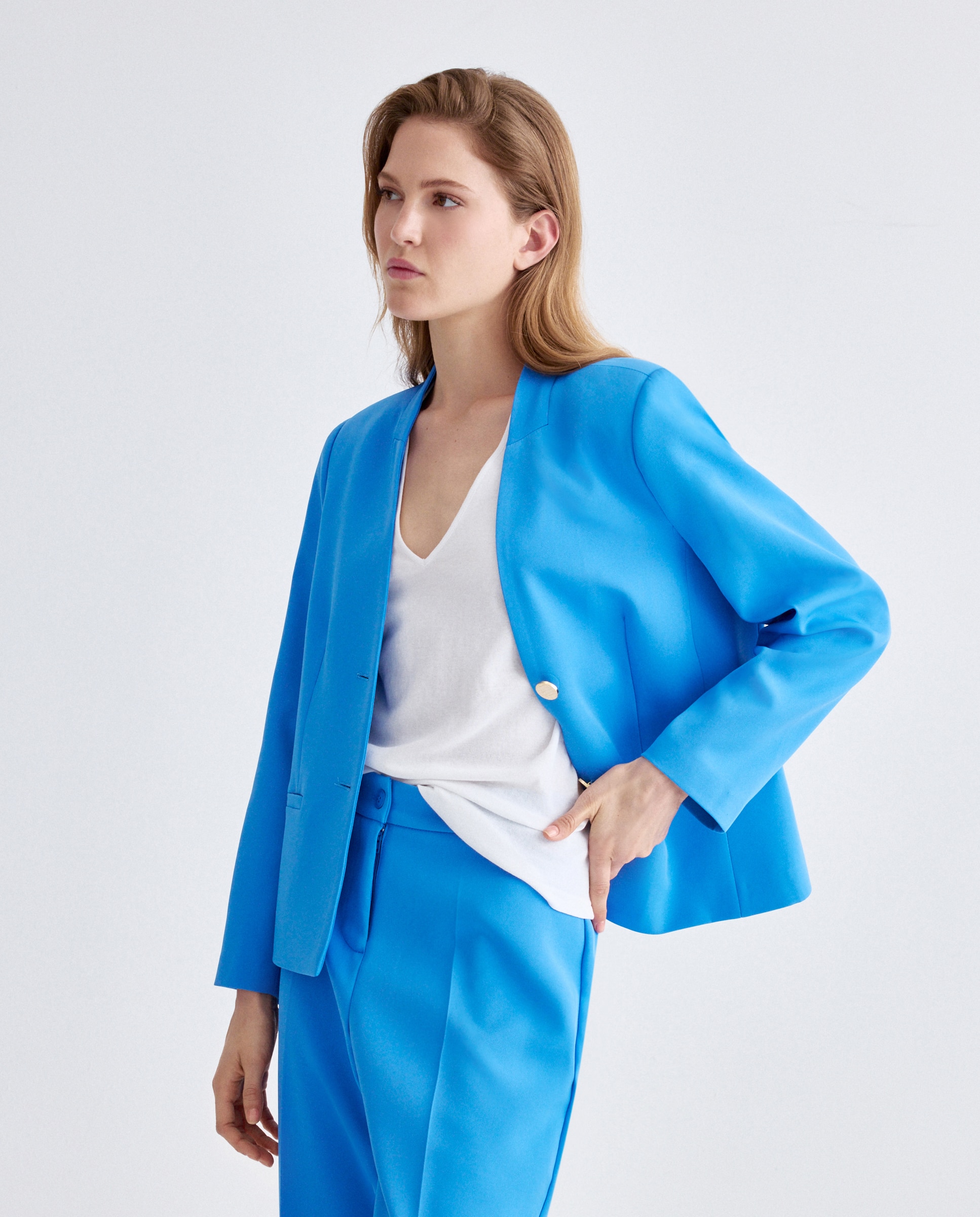 Chaqueta de mujer lisa con manga larga - Zermatt - Azul Azul-1