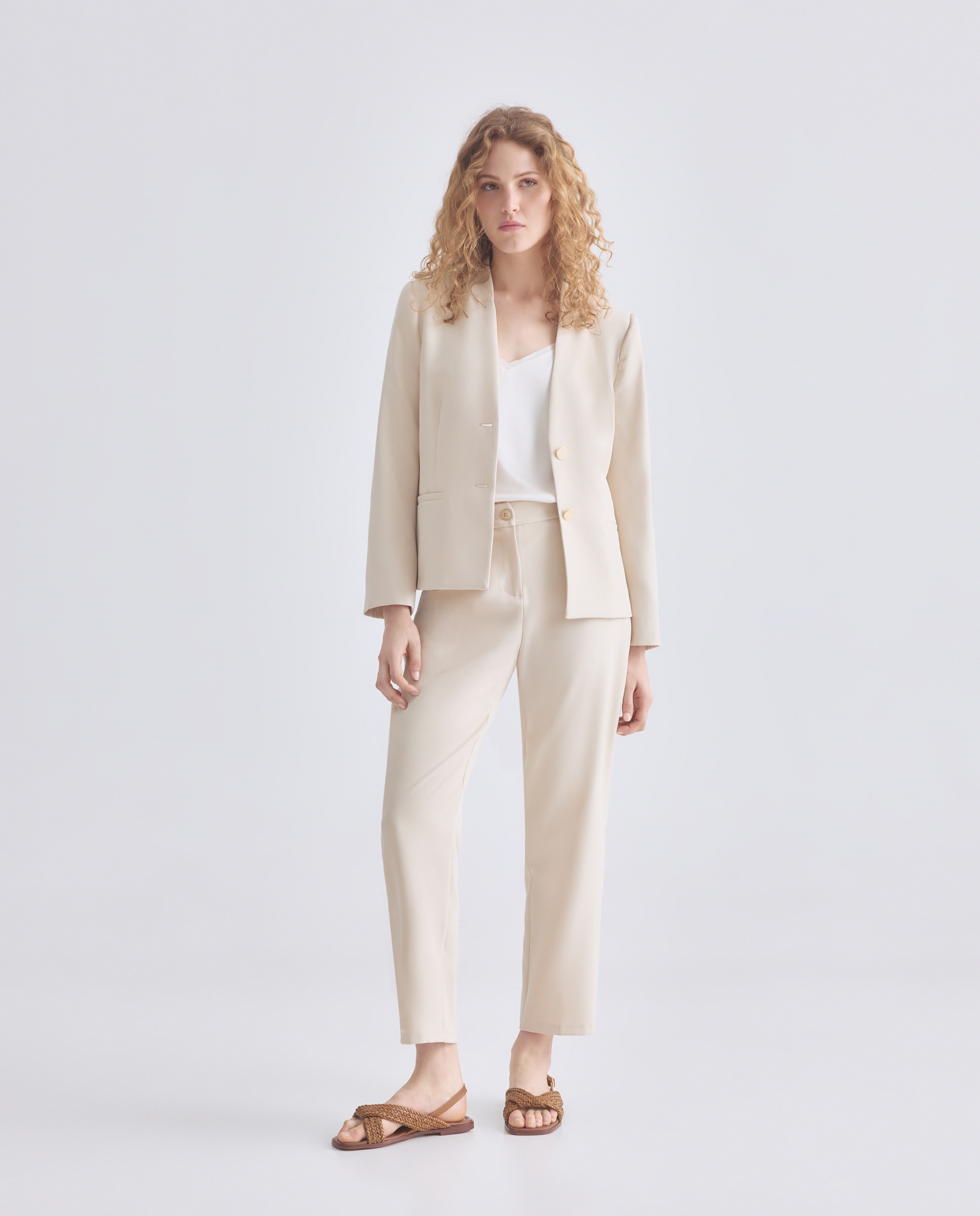Chaqueta de mujer lisa con manga larga - Zermatt - Beige Beige-2