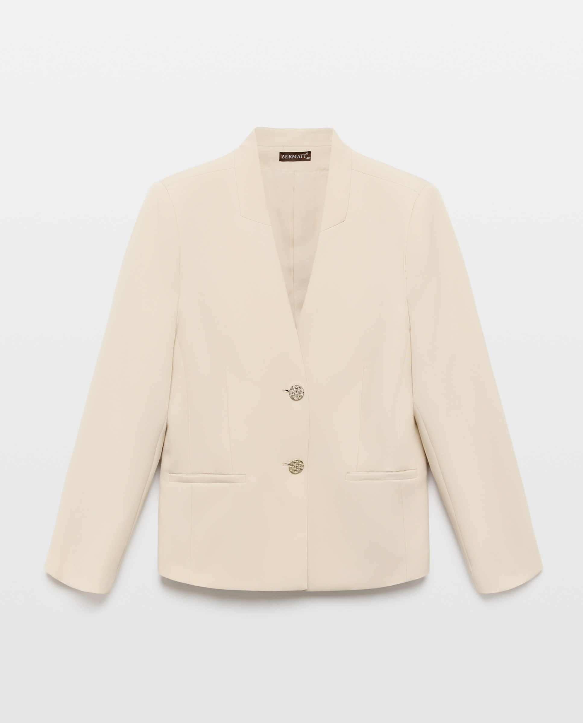 Chaqueta de mujer lisa con manga larga - Zermatt - Beige Beige-4