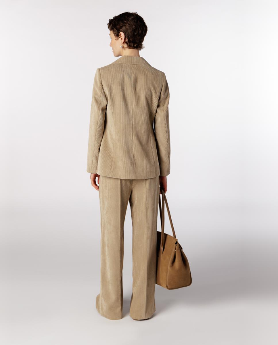 Chaqueta americana de mujer entallada de pana - Naulover - Beige Beige-2