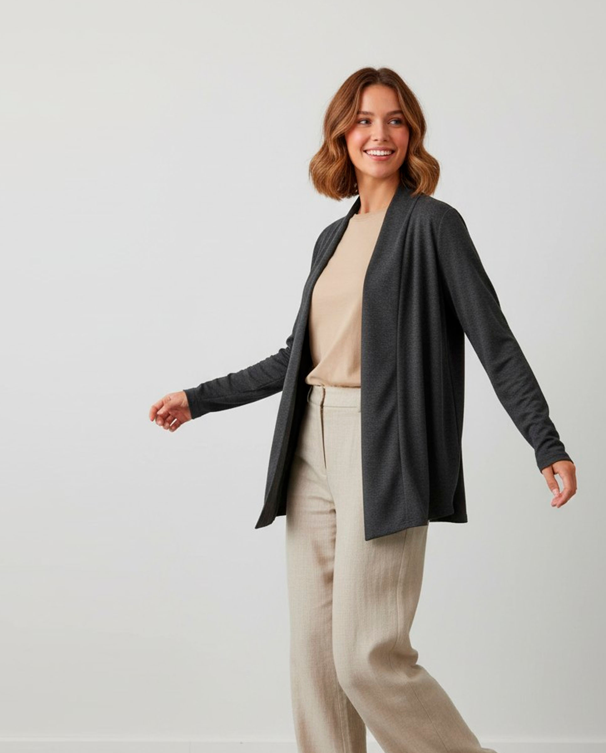 Chaqueta de mujer lisa con manga larga - Zermatt - Gris Gris-1