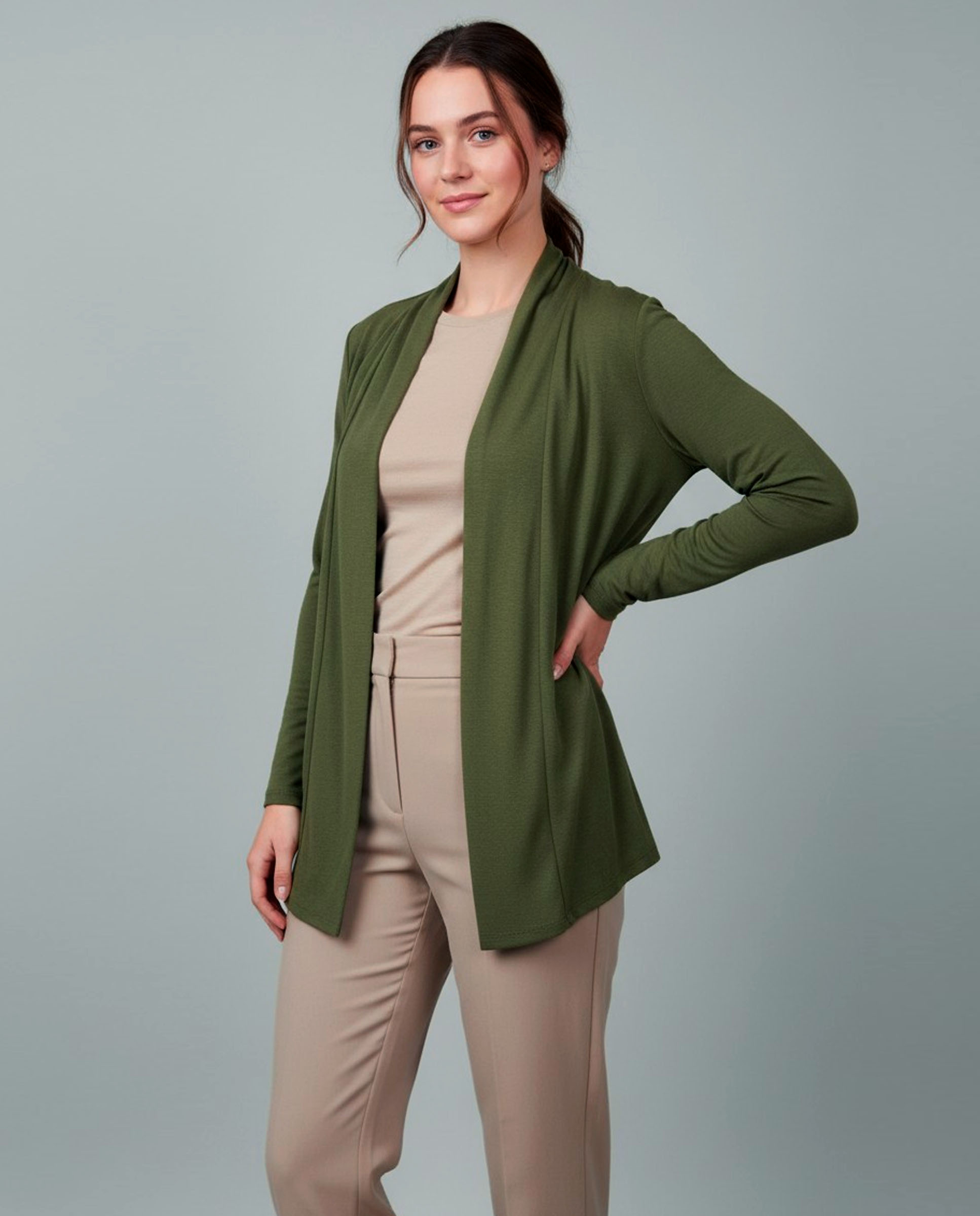 Chaqueta de mujer lisa con manga larga - Zermatt - Verde Verde-1