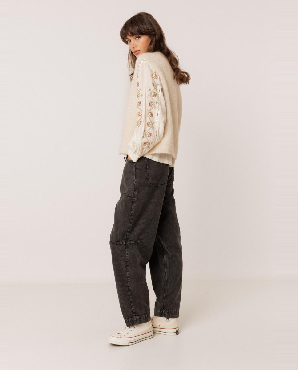 Chaleco de mujer mohair cuello caja - Indi & Cold - Crudo Crudo-1