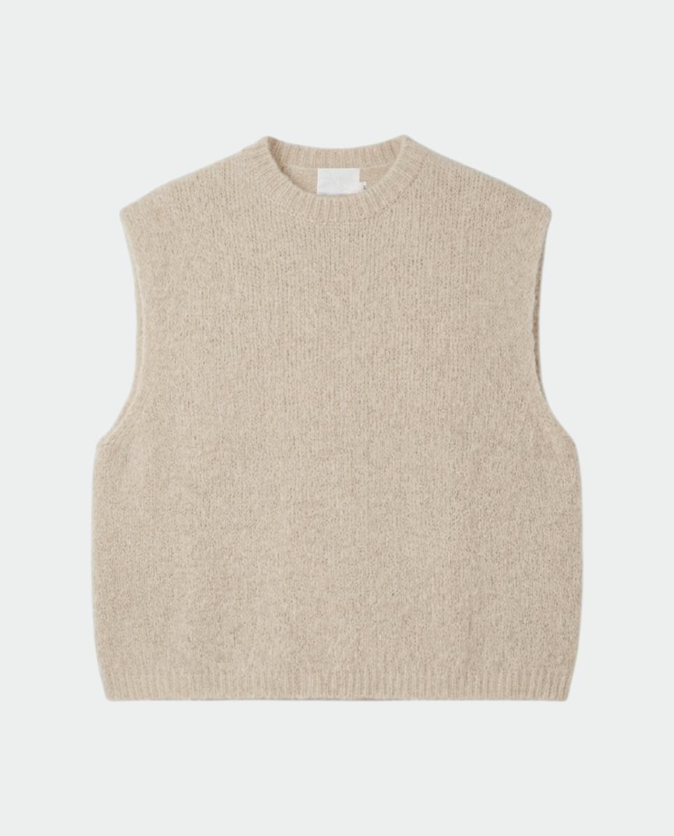 Chaleco de mujer mohair cuello caja - Indi & Cold - Crudo Crudo-4