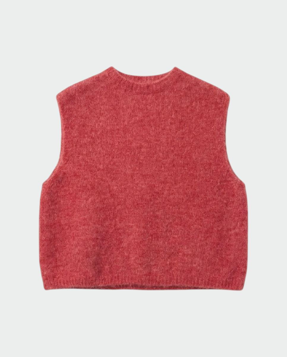 Chaleco de mujer mohair cuello caja - Indi & Cold - Rosa Rosa-3