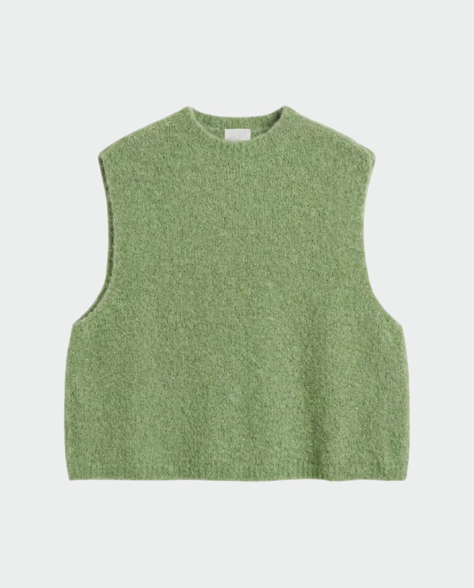 Chaleco de mujer mohair cuello caja - Indi & Cold - Verde Agua Verde Agua-4