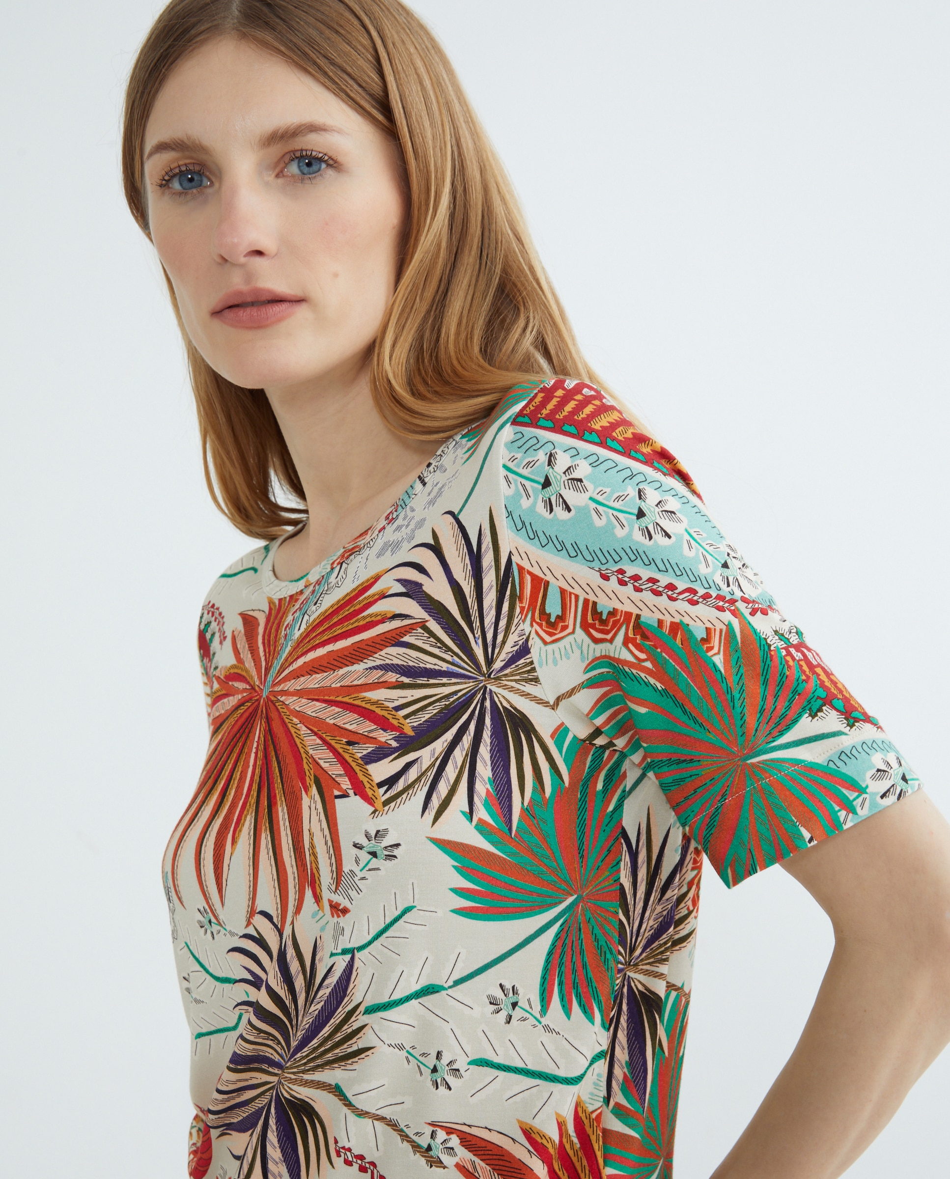 Imagem 0 de T-shirt de Manga Curta e Decote à Barco