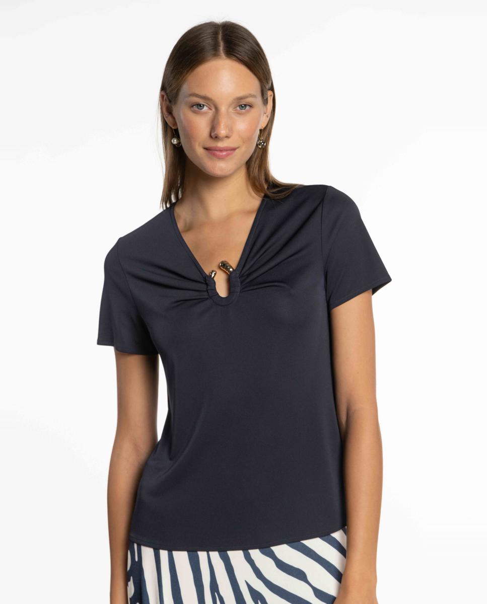 Imagem 0 de T-shirt estampada de mulher com manga curta