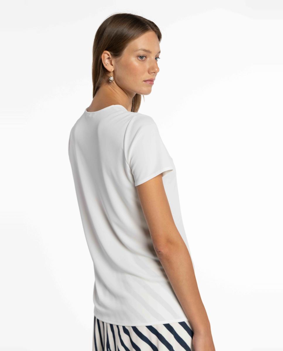 T-shirt de Malha Circular Franzida Cru-2