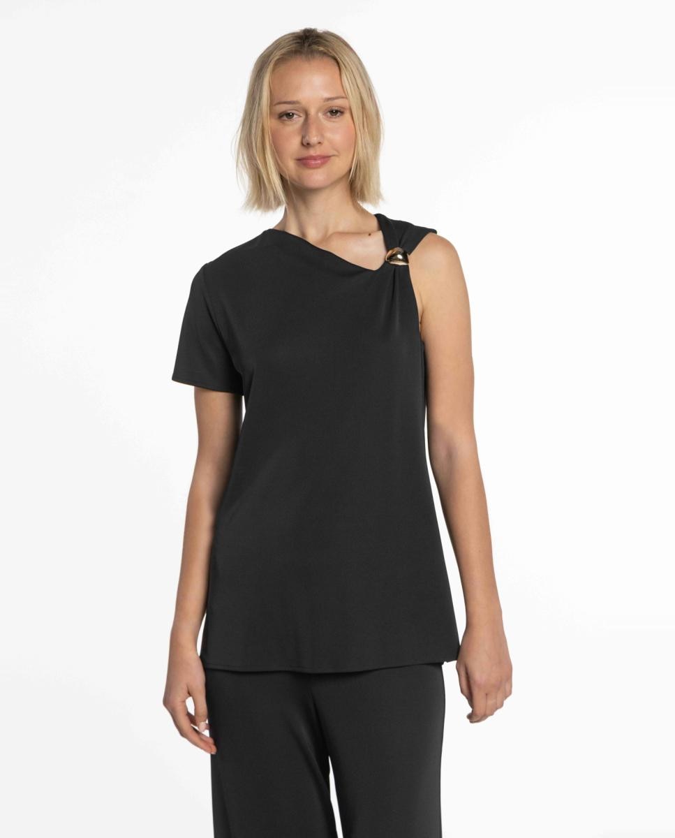 Imagem 0 de T-shirt de Malha Circular Assimétrica.