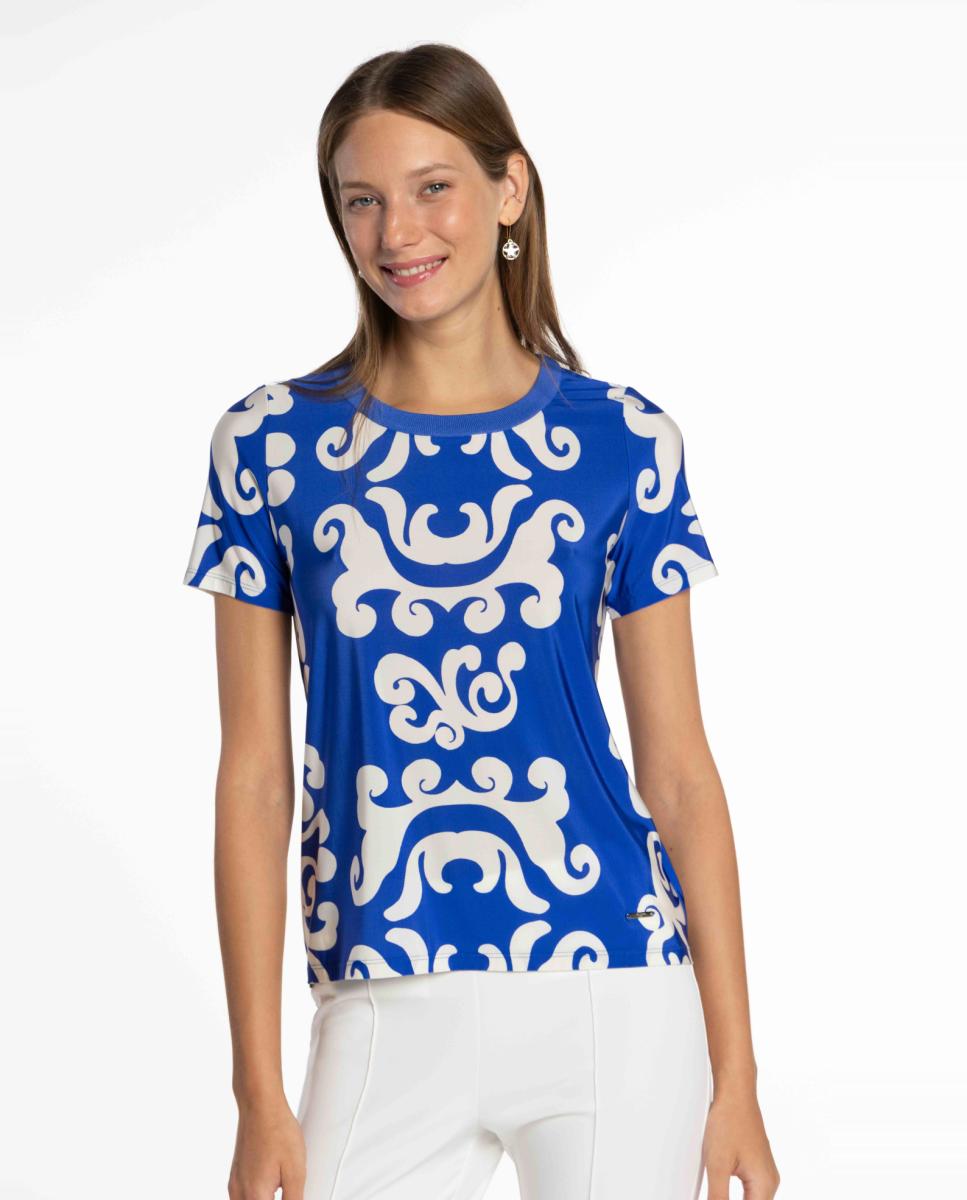 Imagem 0 de T-shirt de Malha Circular Estampada.