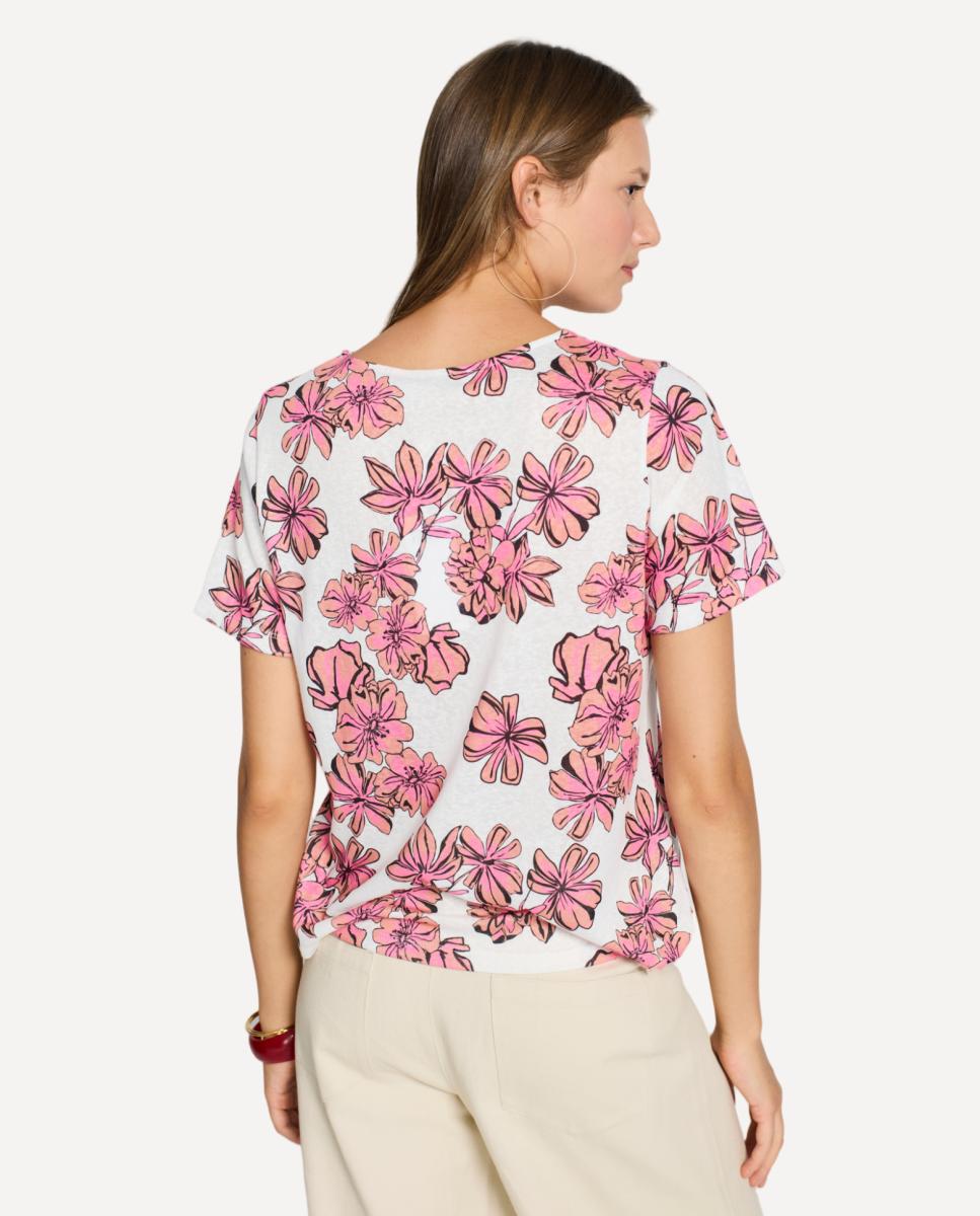 T-shirt com Pregas Laterais Rosa-claro-2