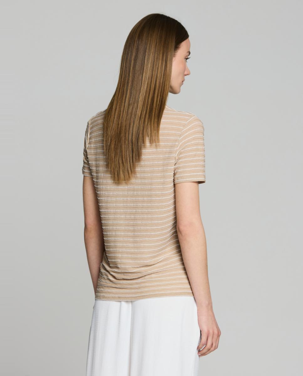T-shirt de mulher com manga curta Creme-2