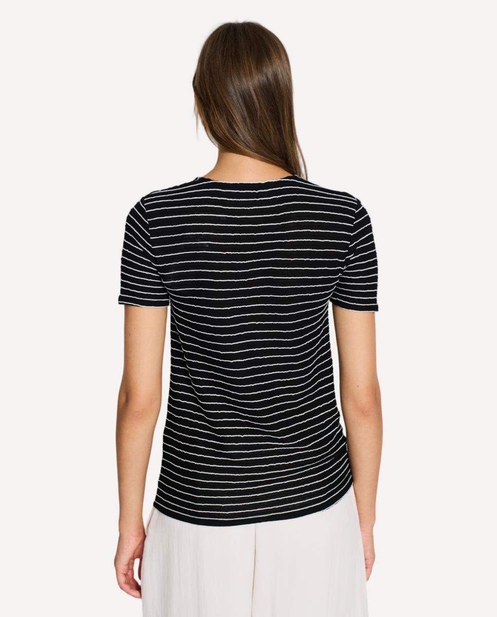 T-shirt de mulher com manga curta Preto-2
