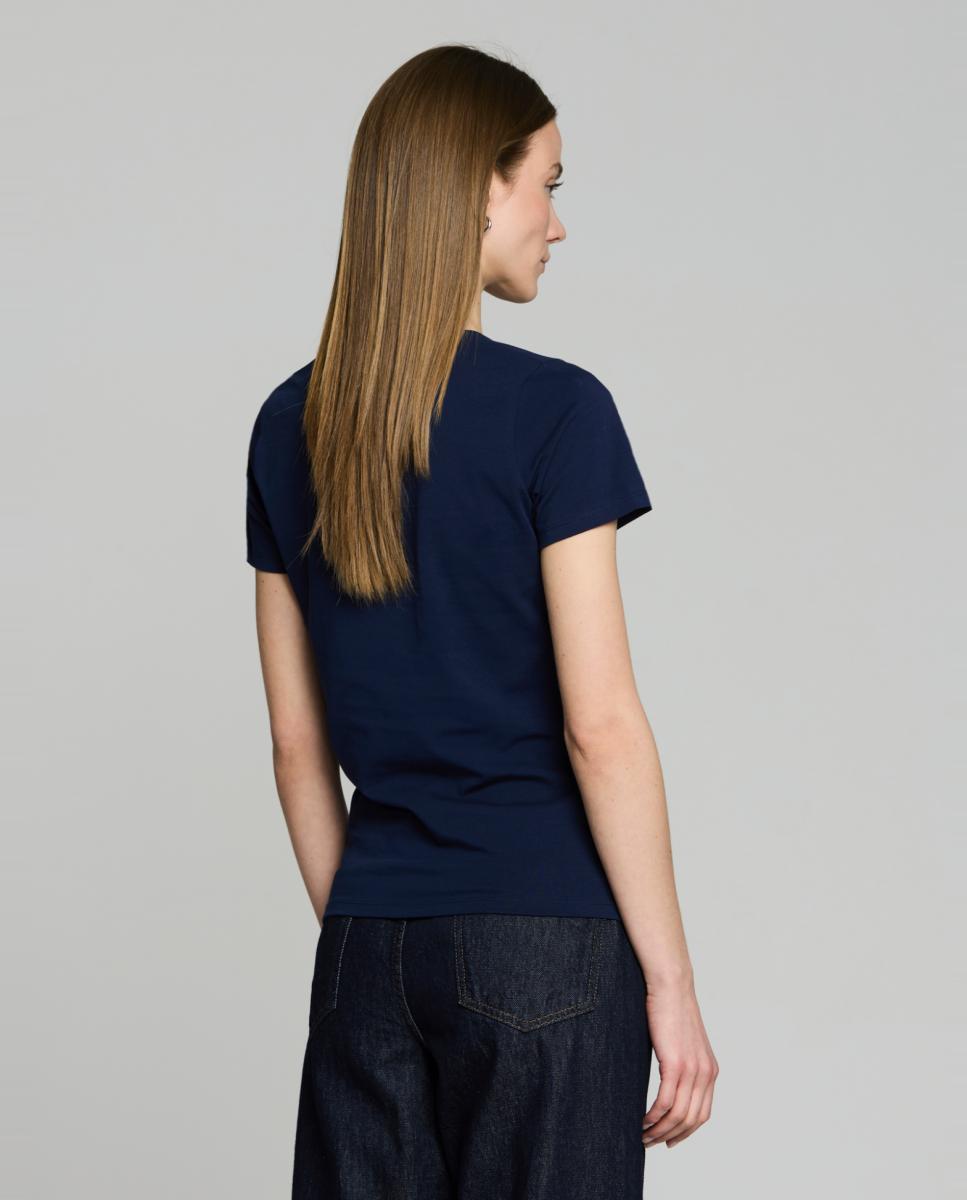 Camiseta básica de mujer cuello redondo manga corta - Escorpion - Azul marino Azul marino-2