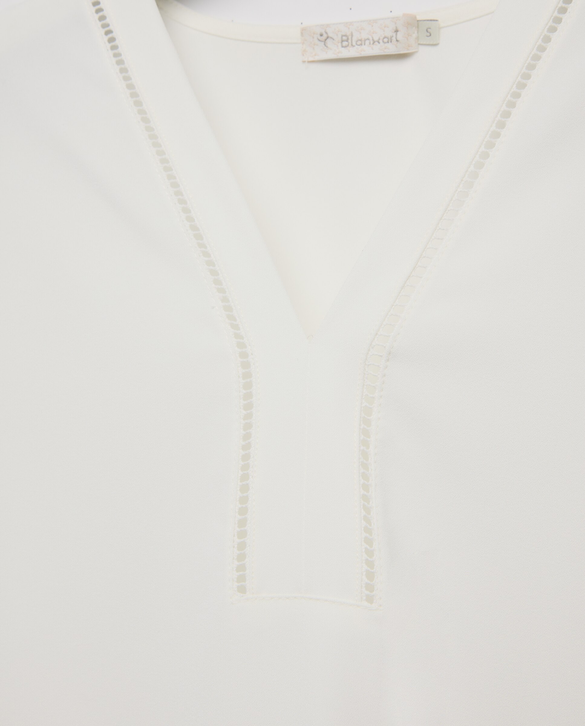 T-shirt Ampla em Tecido Bomba Branco-5