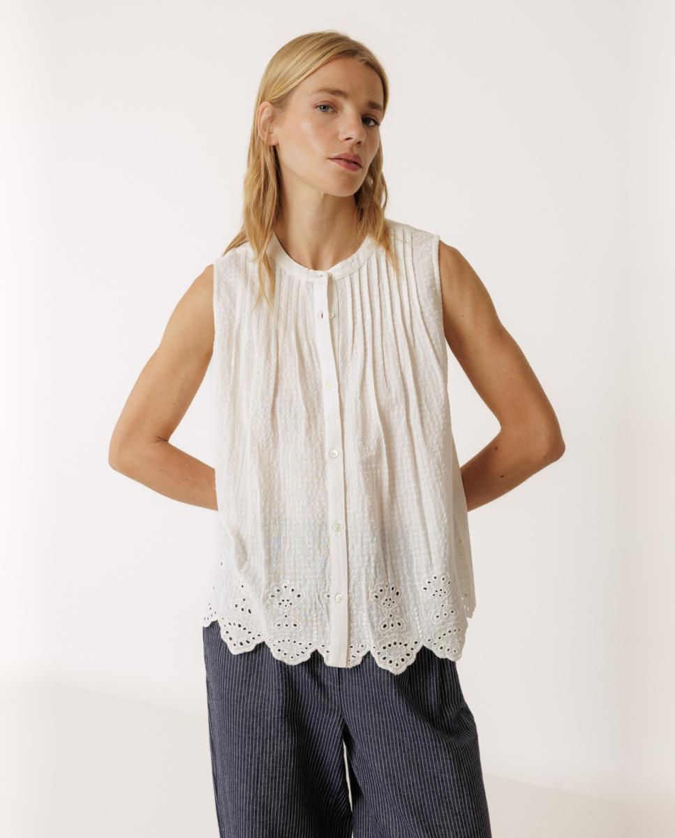 Indi & Cold - Camiseta de mujer cuello redondo sin mangas.