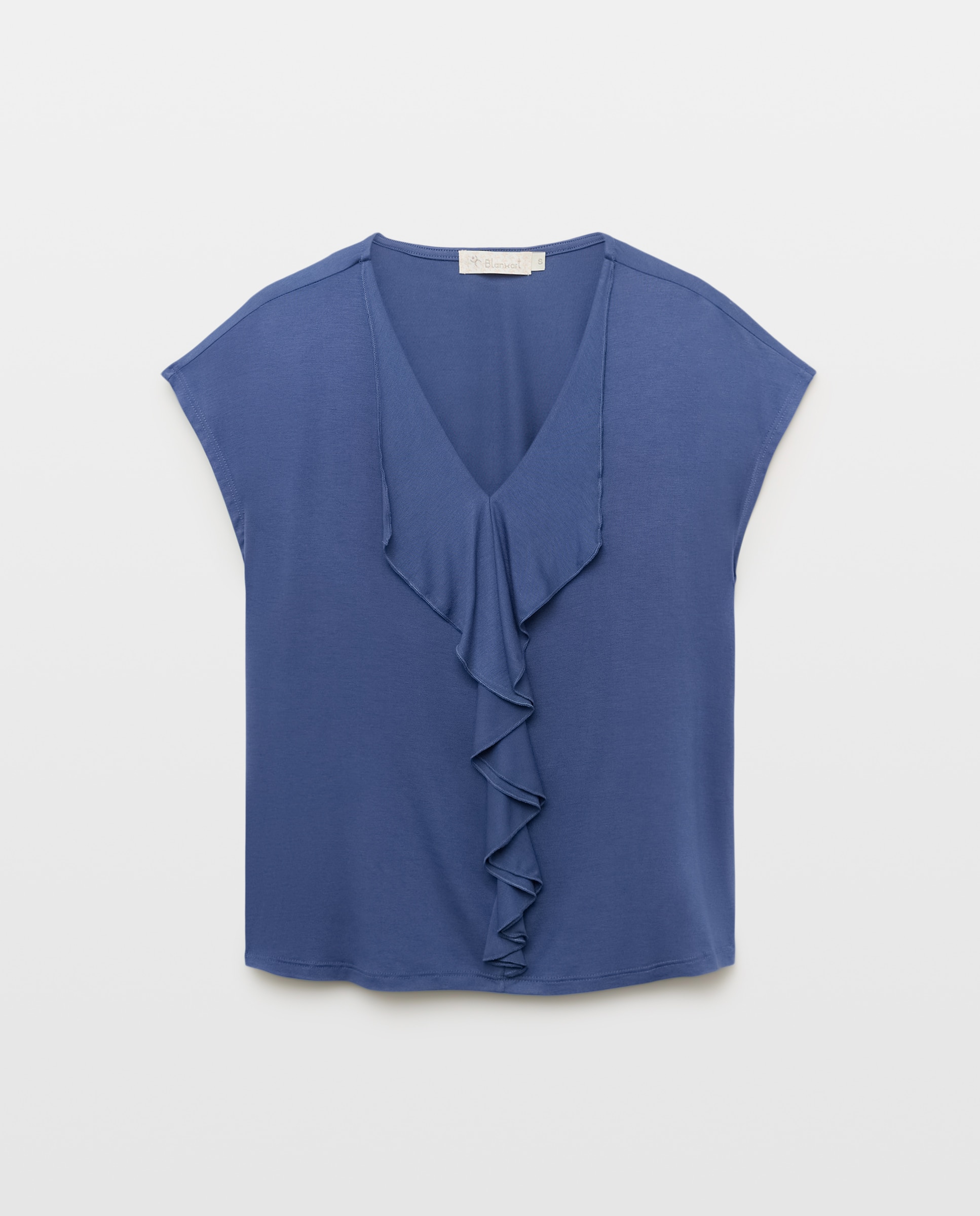 Blusa de senhora Azul-índigo-4