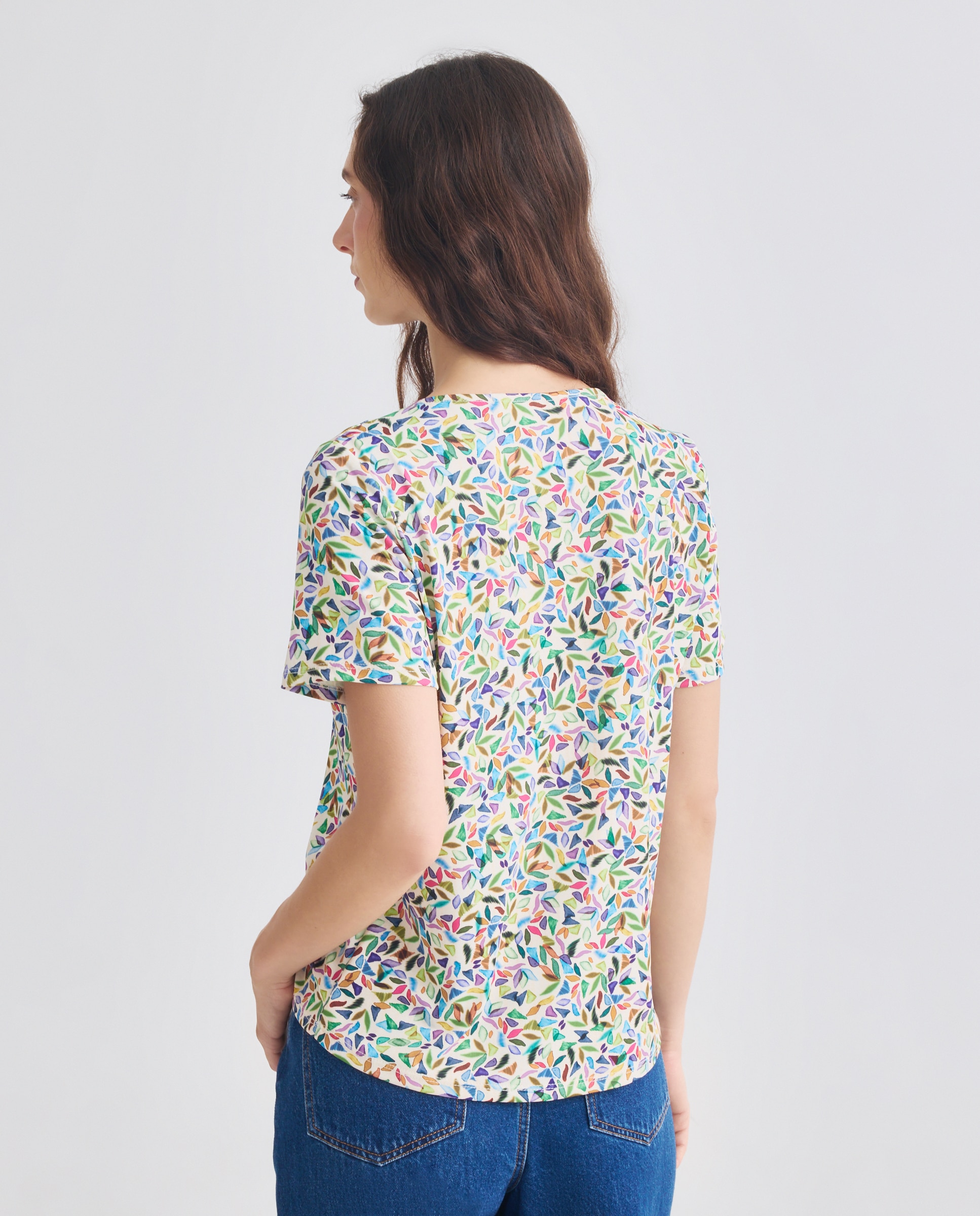 T-shirt Estampad, Manga Curta Multicolor-3