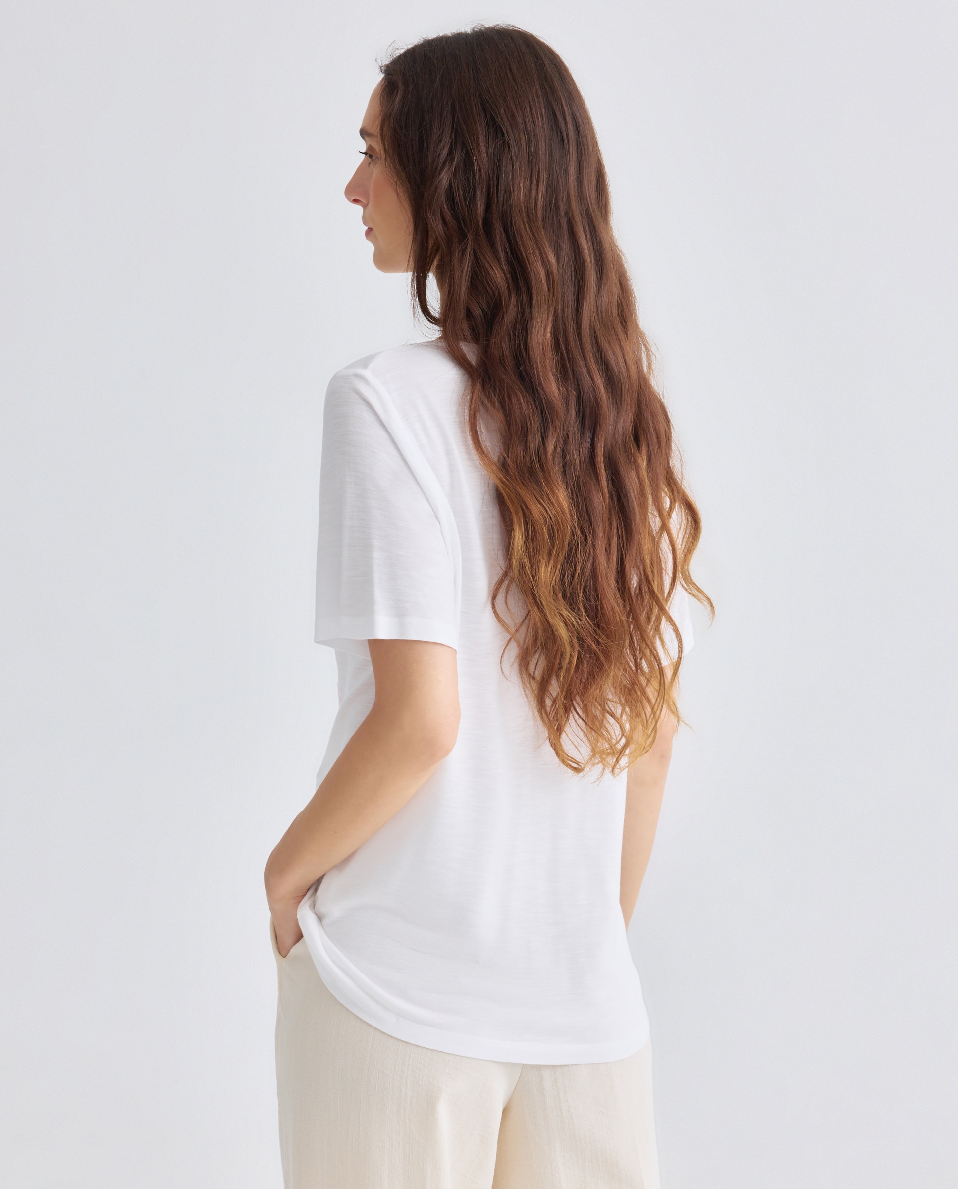 T-shirt de mulher com manga curta Rosa-3