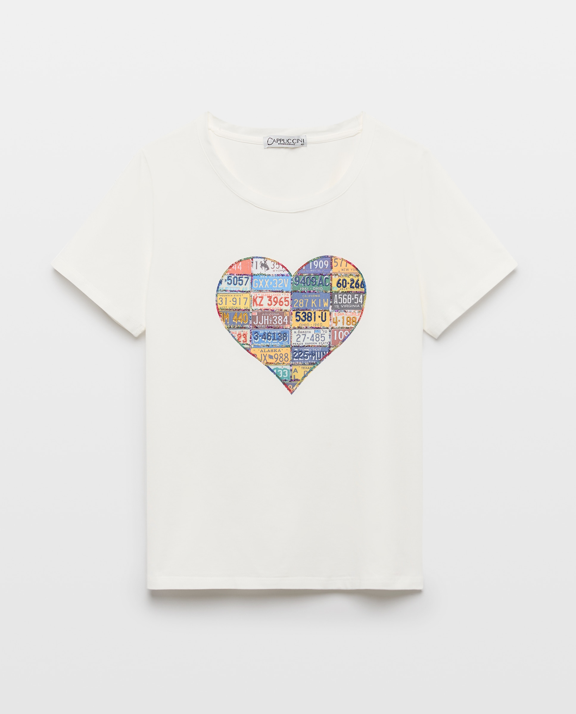 T-shirt de mulher com manga curta Branco-4
