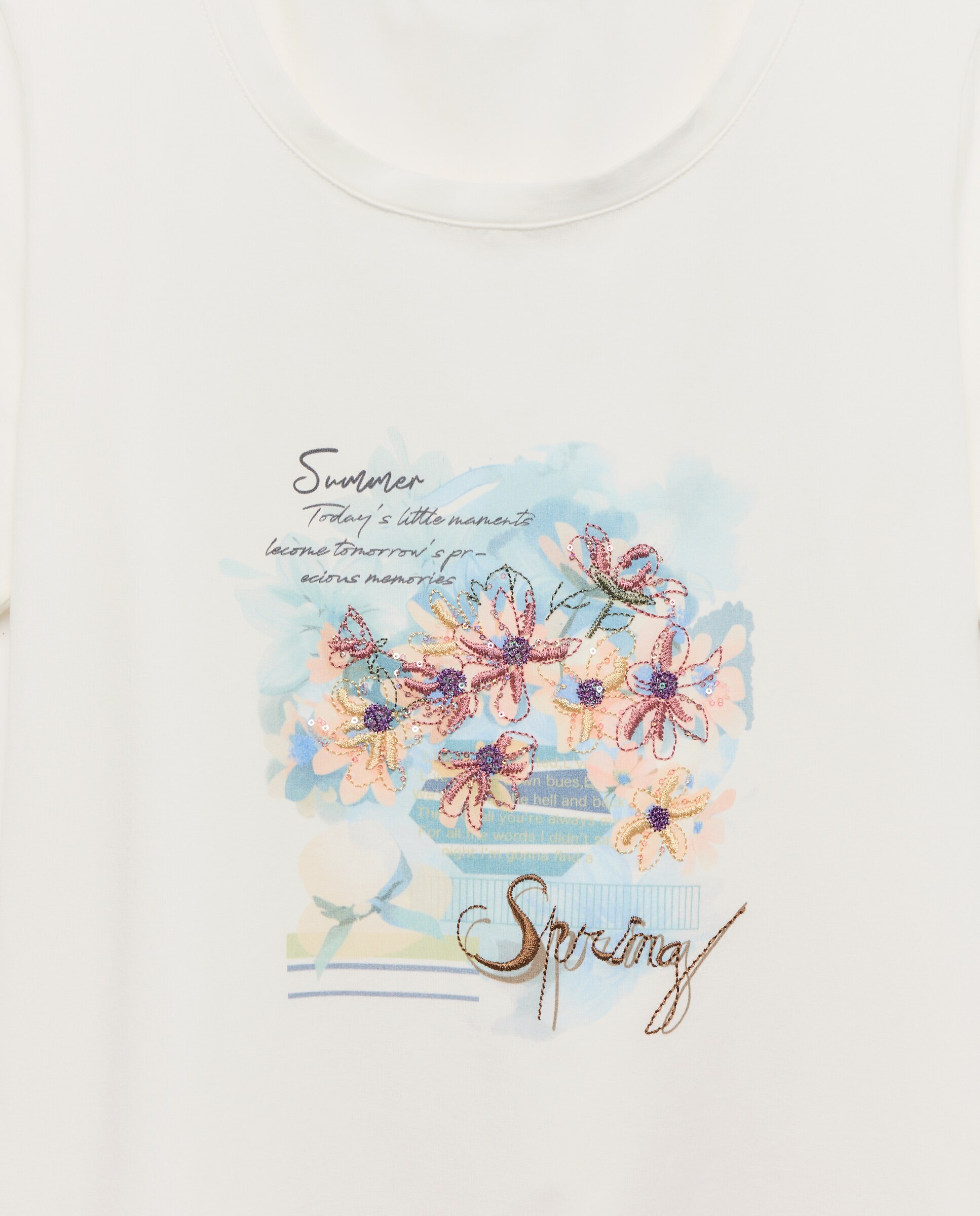 T-shirt de mulher com manga curta Branco-5