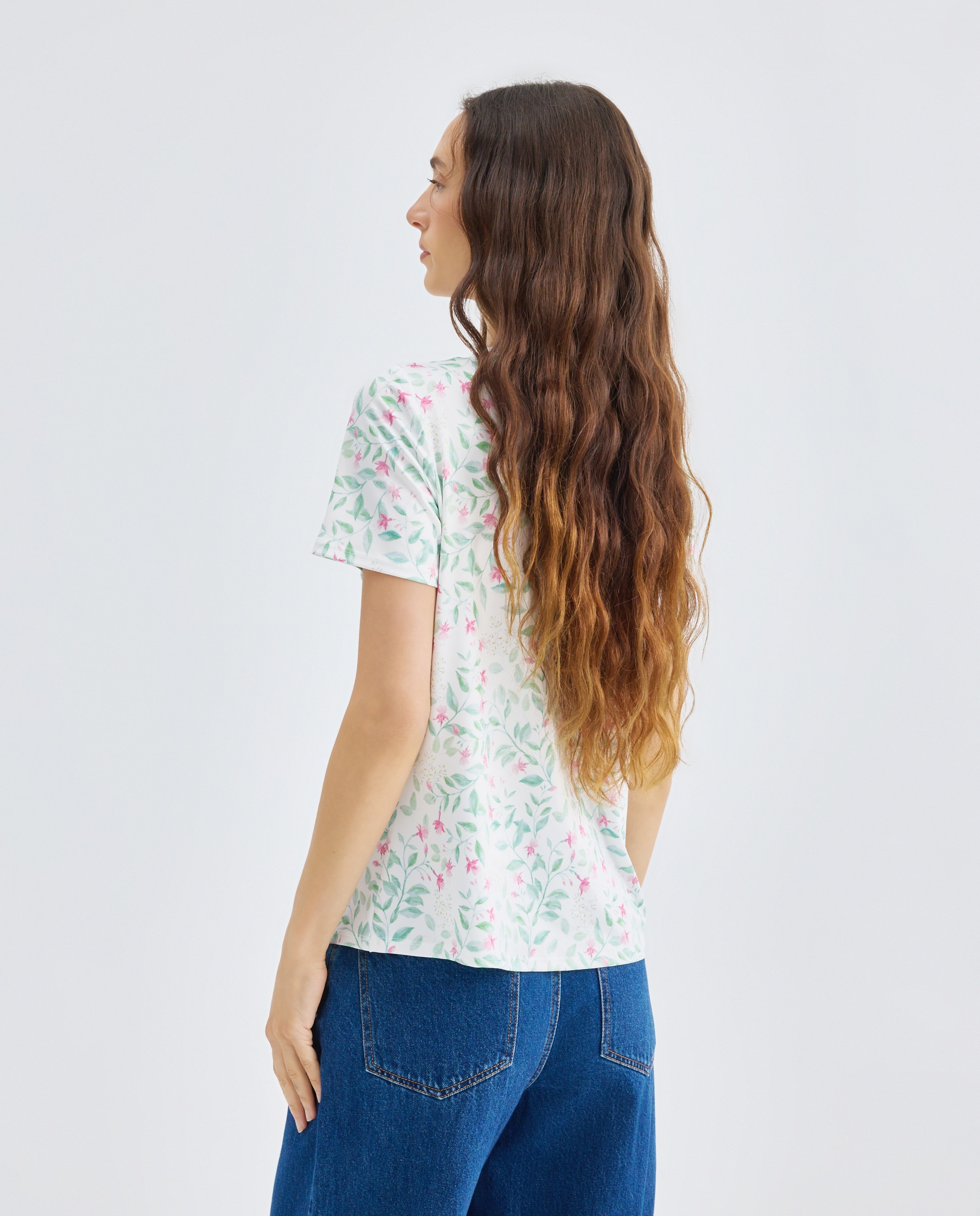 T-shirt Estampad, Manga Curta Verde-3
