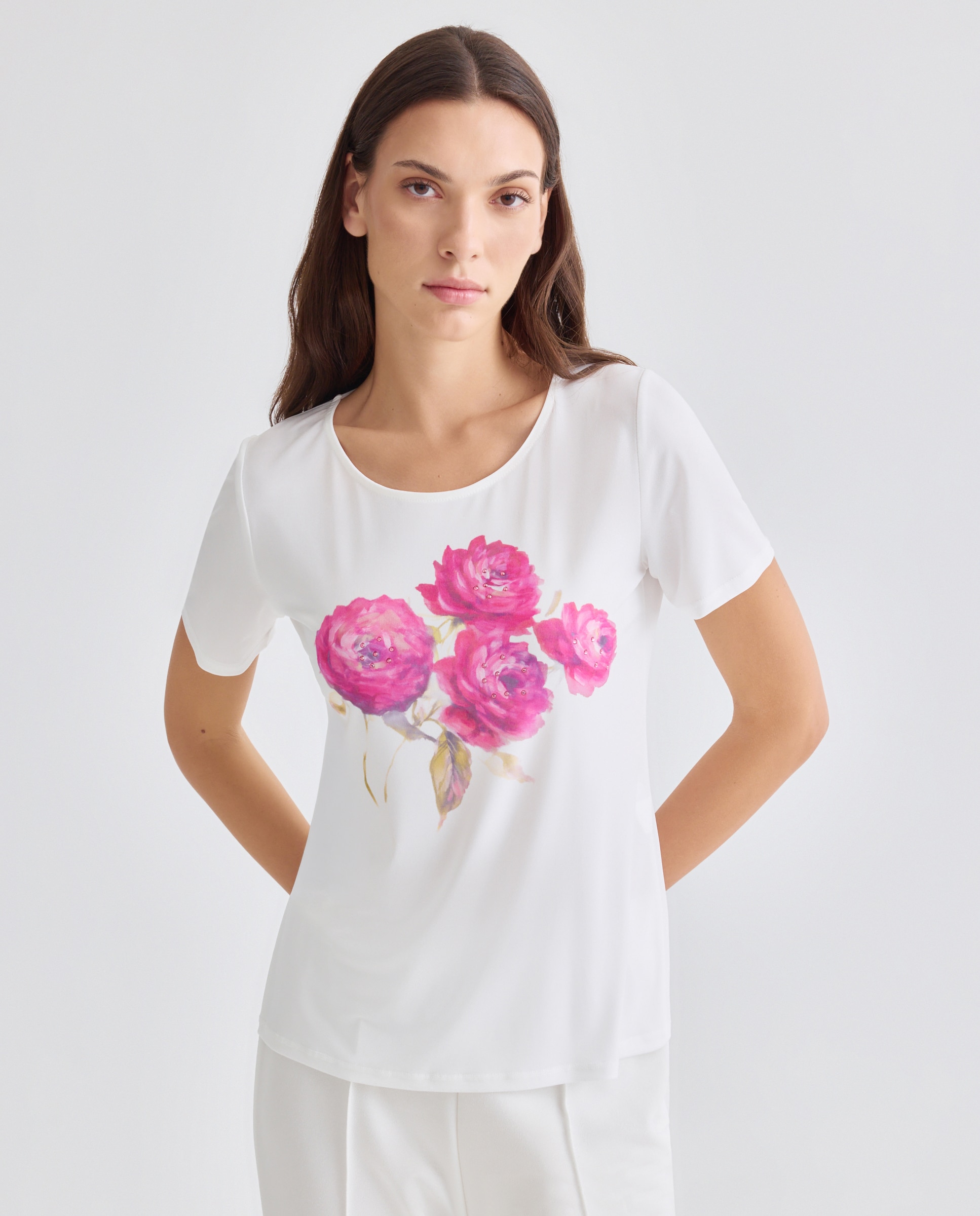 T-shirt estampada com manga curta Natural-1