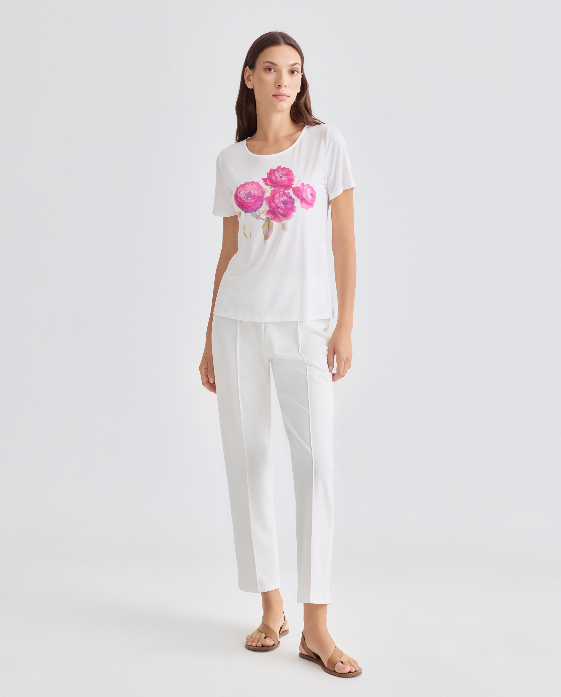 T-shirt estampada com manga curta Natural-3