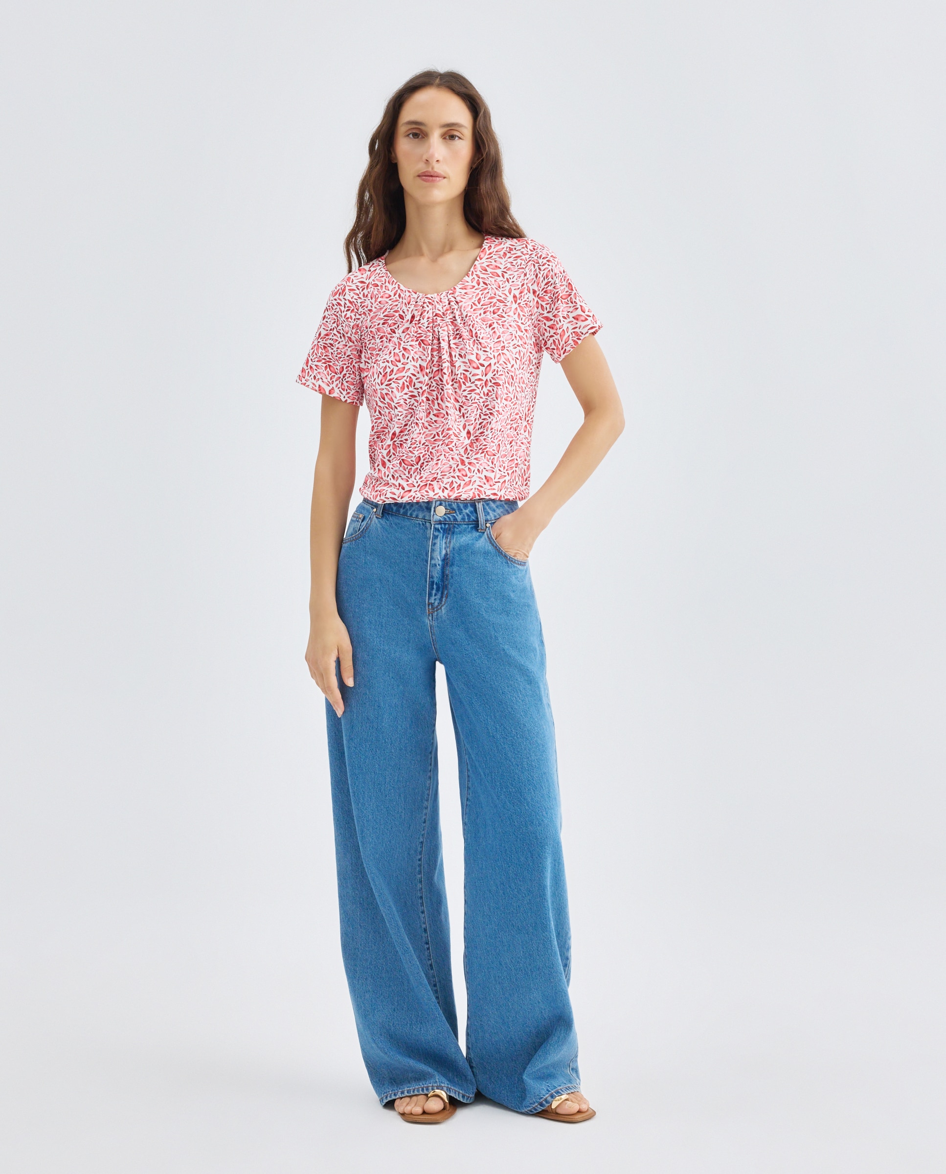 T-shirt estampada com manga curta Coral-2