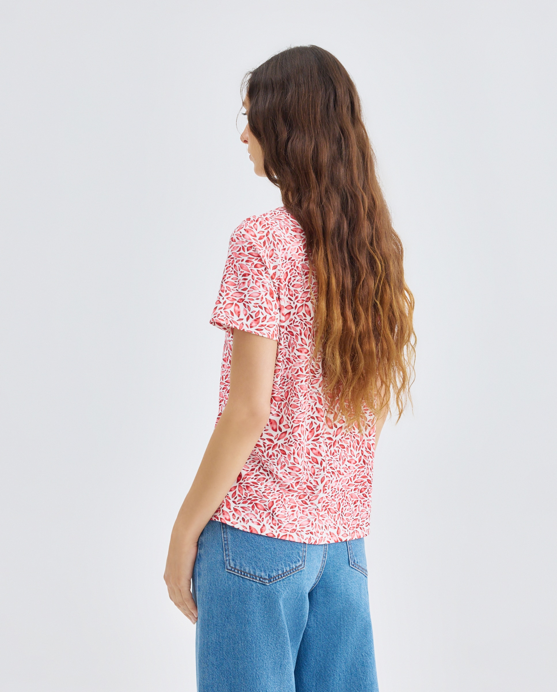 T-shirt estampada com manga curta Coral-3