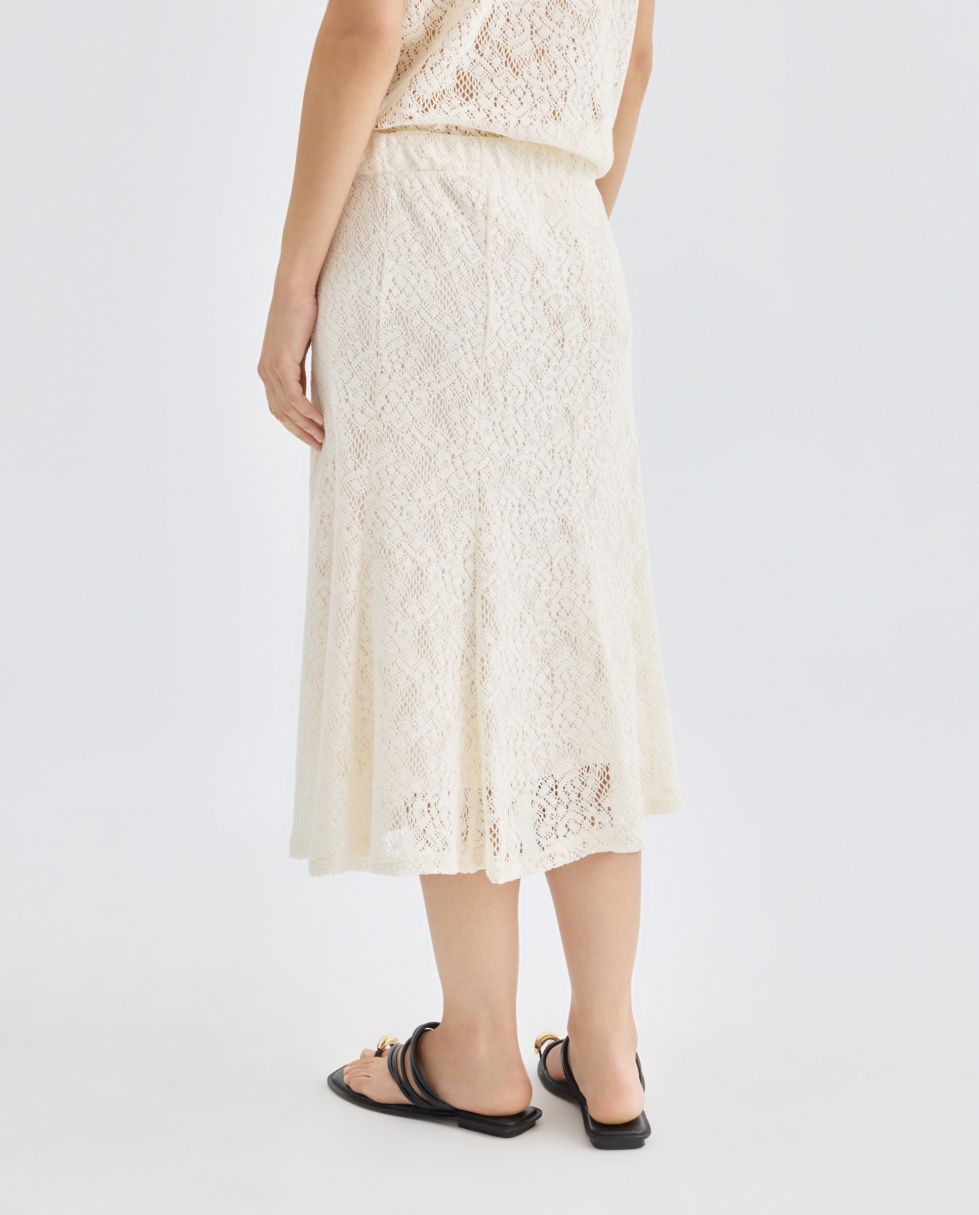 Saia Comprida de Crochet Rendilhada Branco-3
