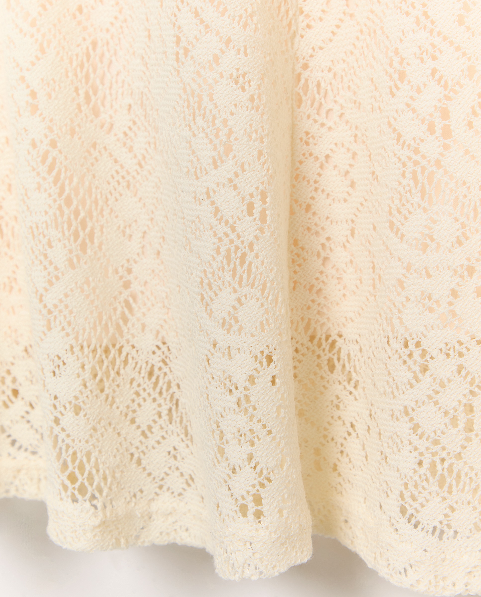 Saia Comprida de Crochet Rendilhada Branco-5