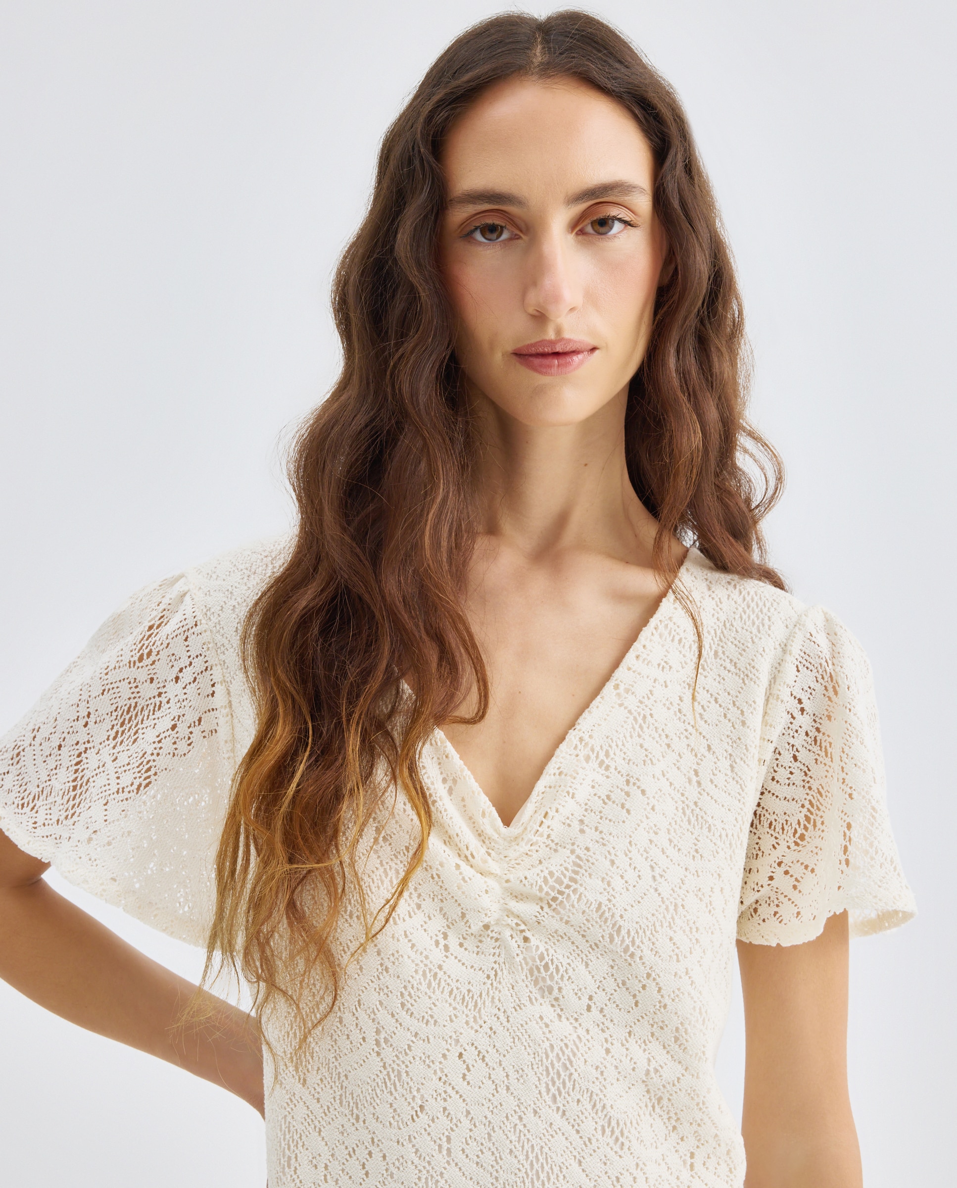 Vestido Comprido Rendilhado Branco-2