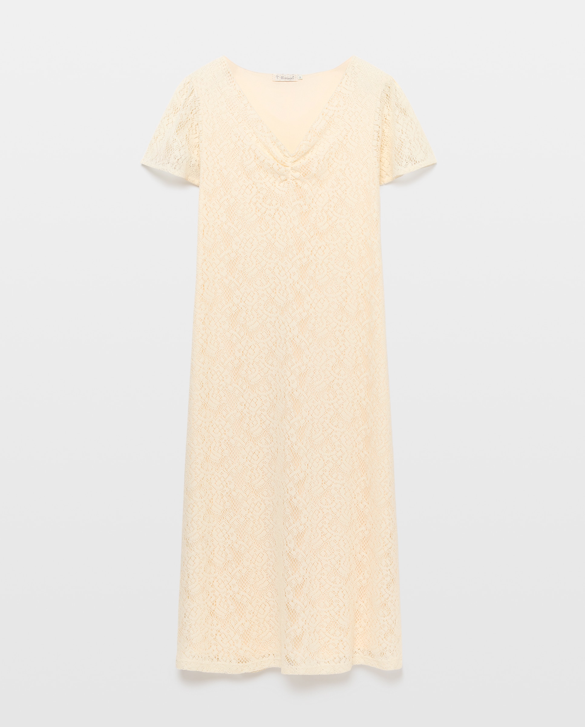 Vestido Comprido Rendilhado Branco-4
