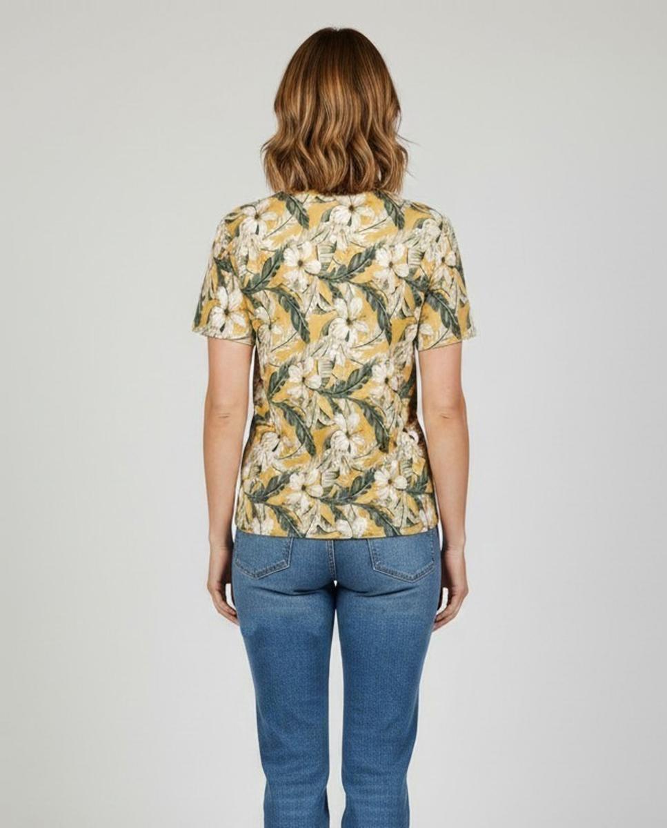 T-shirt Estampada com Manga Curta Caqui-2