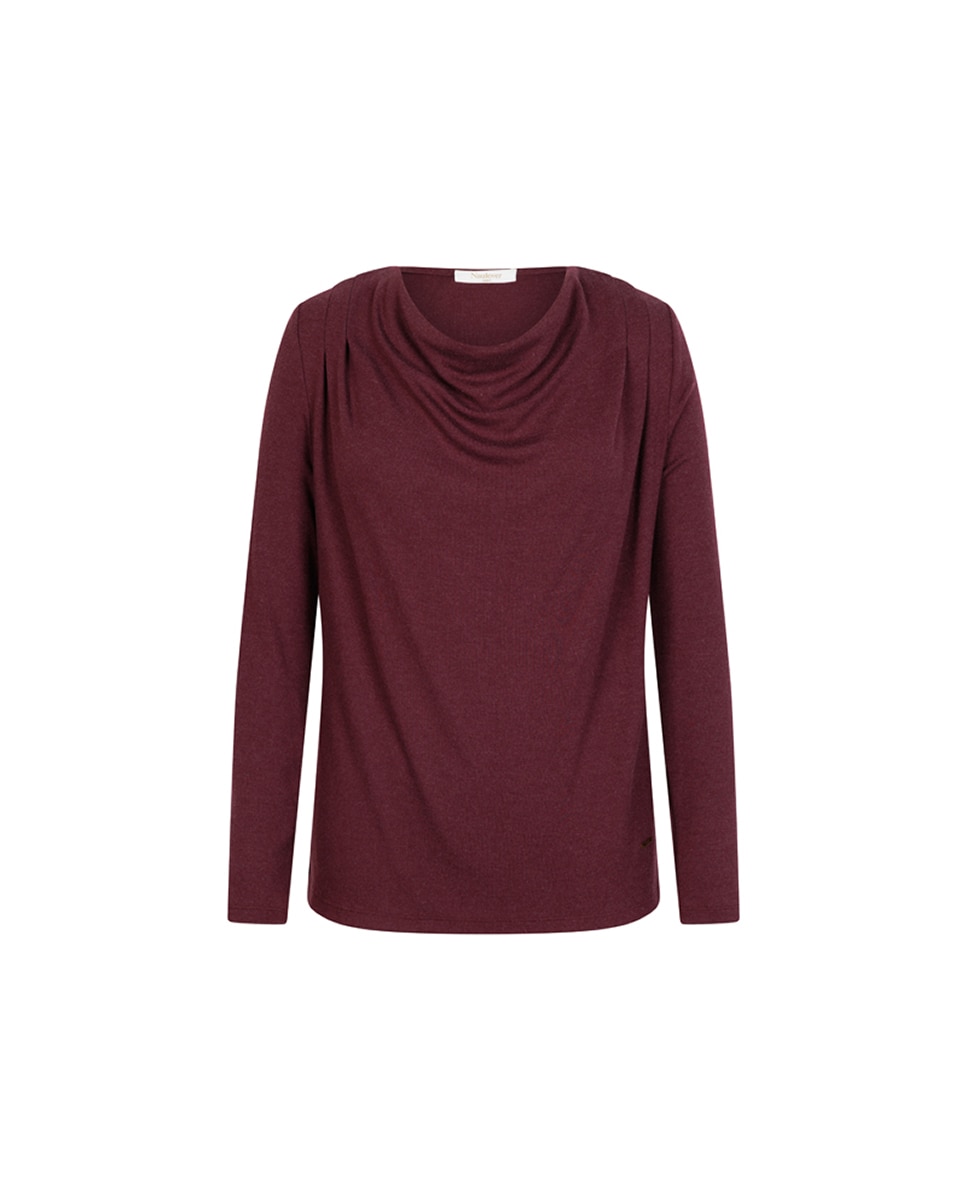 Camisola de Decote Drapeado e Manga Comprida Bordeaux-5