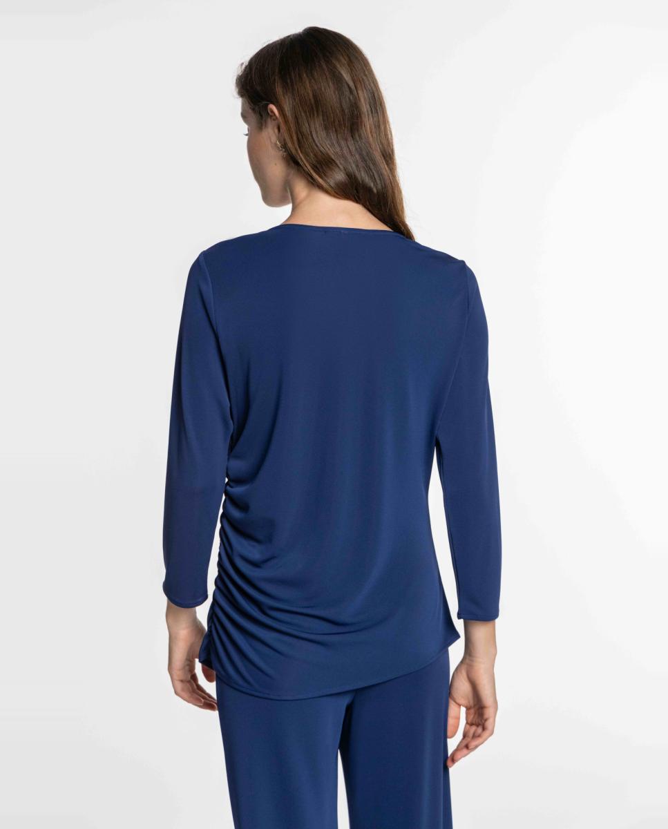 T-shirt de Malha Circular com Aplique Metálico Azul-índigo-2
