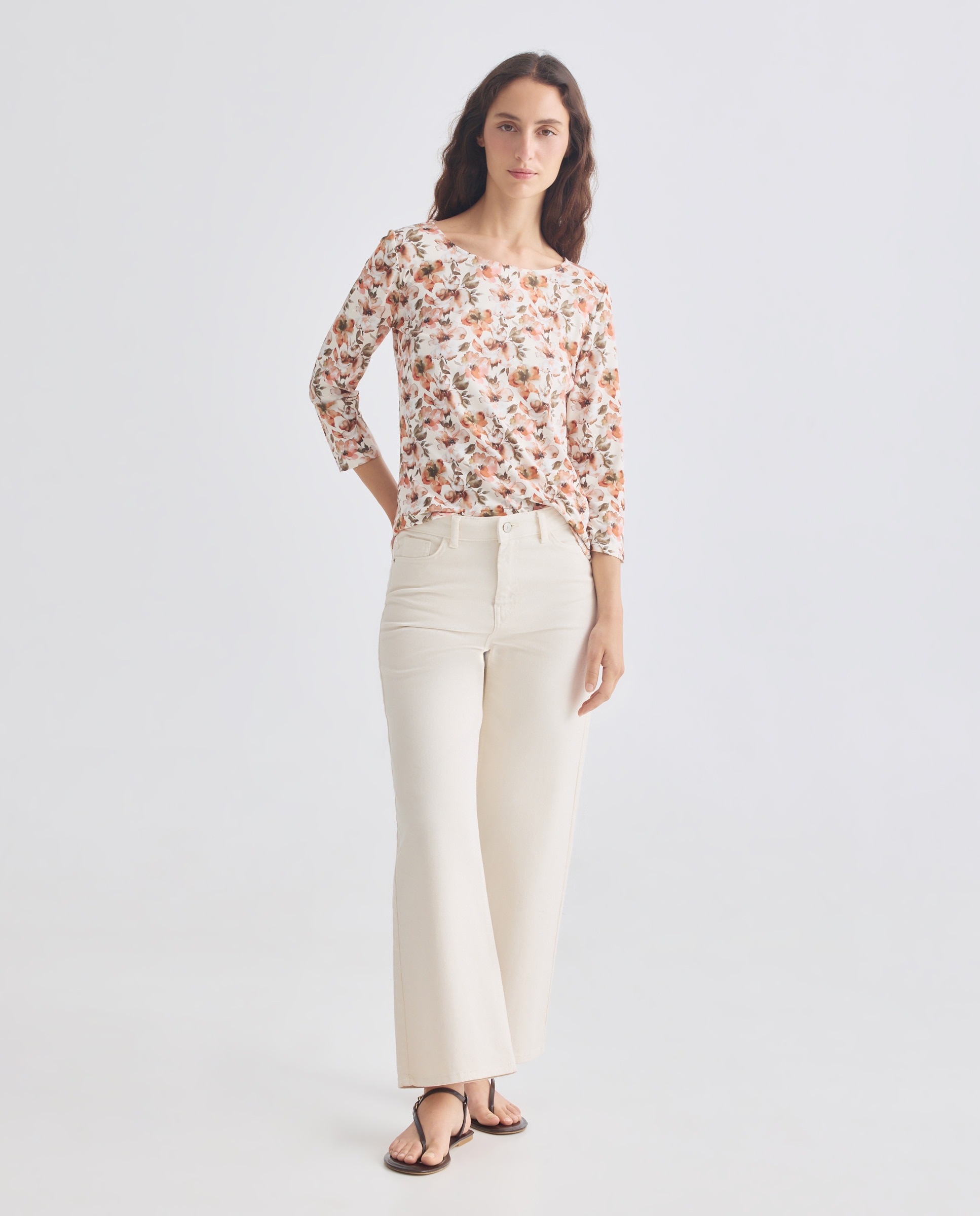 Imagem 0 de Camisola de mulher com estampado paisley e manga 3/4