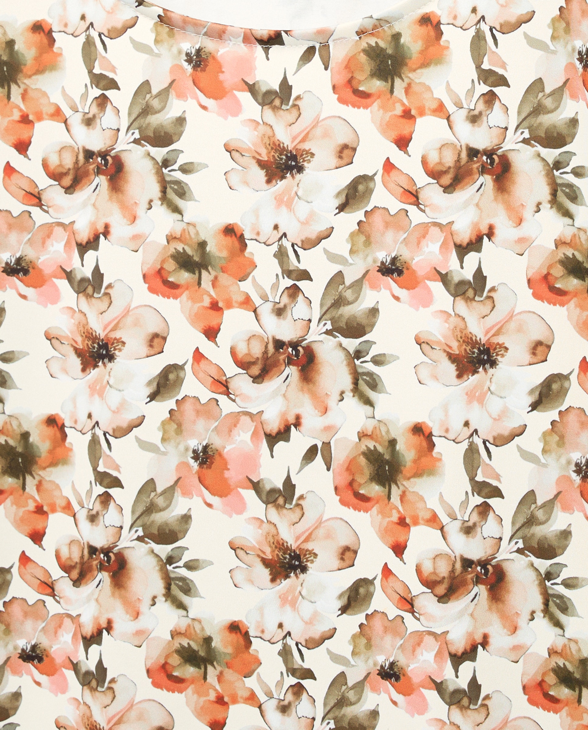 Camisola de mulher com estampado paisley e manga 3/4 Laranja-5