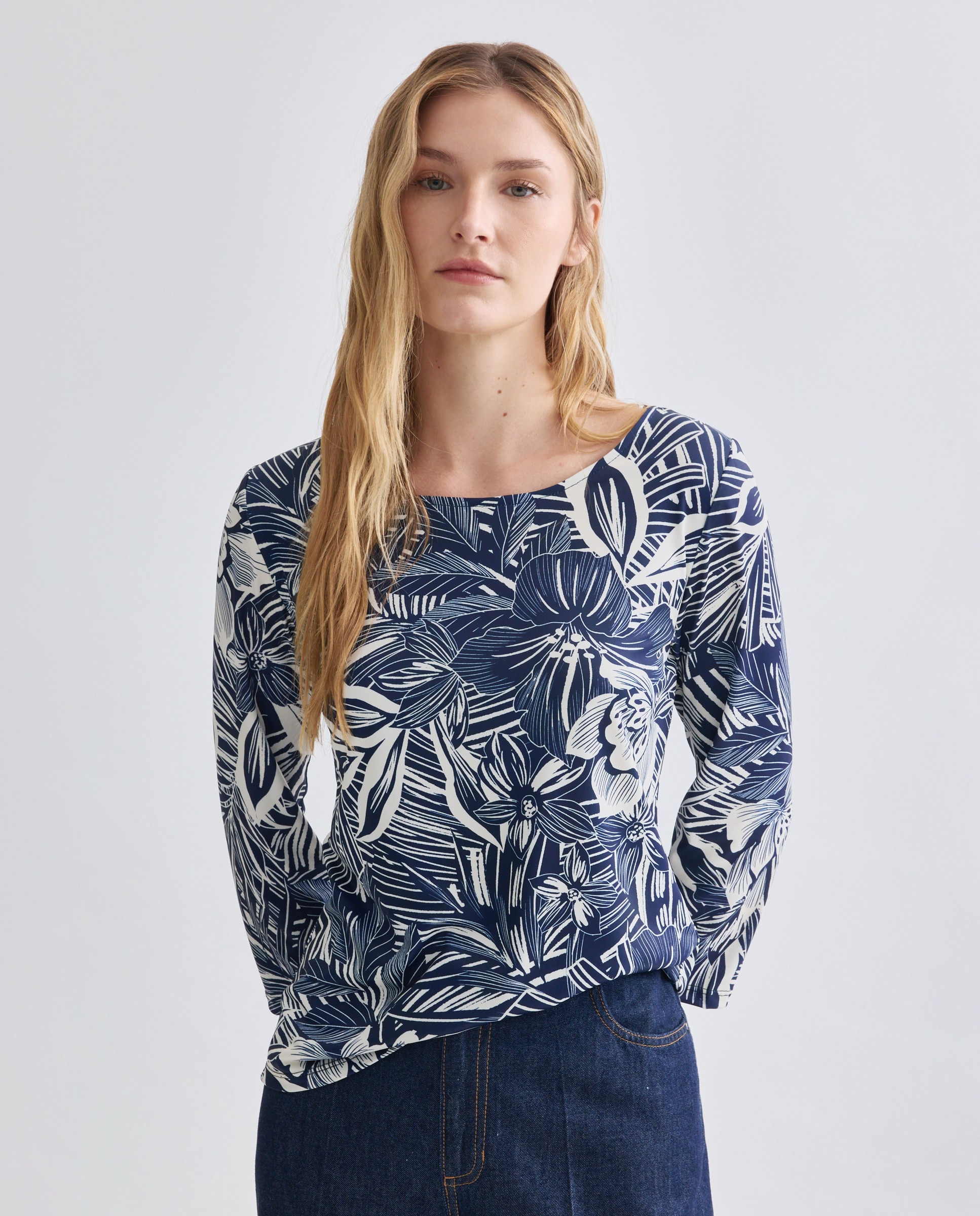 Imagem 0 de T-shirt estampada com manga 3/4